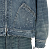 ZIP UP DENIM JACKET DAMAGED INDIGO