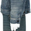 ZIP UP DENIM JACKET DAMAGED INDIGO