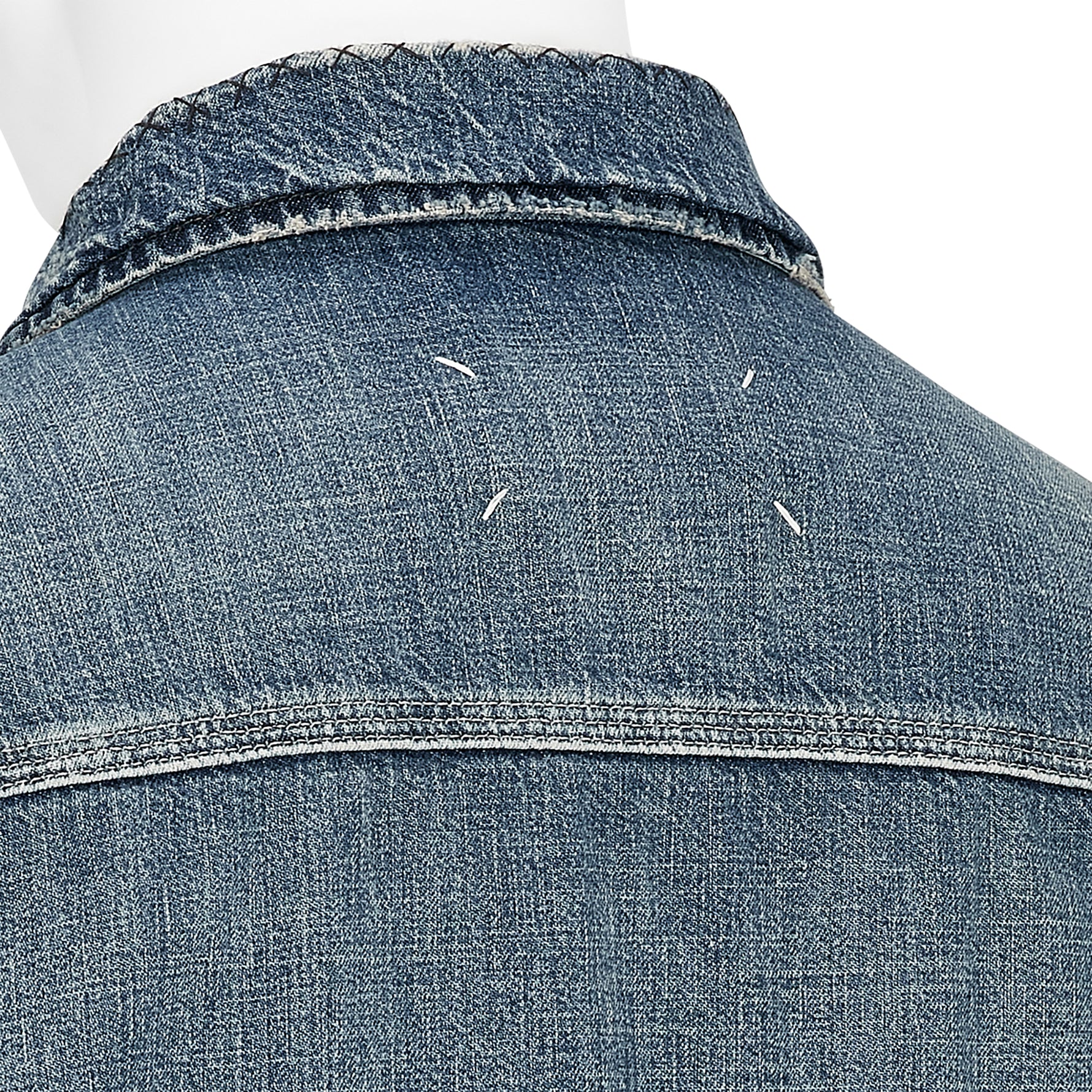 ZIP UP DENIM JACKET DAMAGED INDIGO