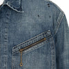 ZIP UP DENIM JACKET DAMAGED INDIGO