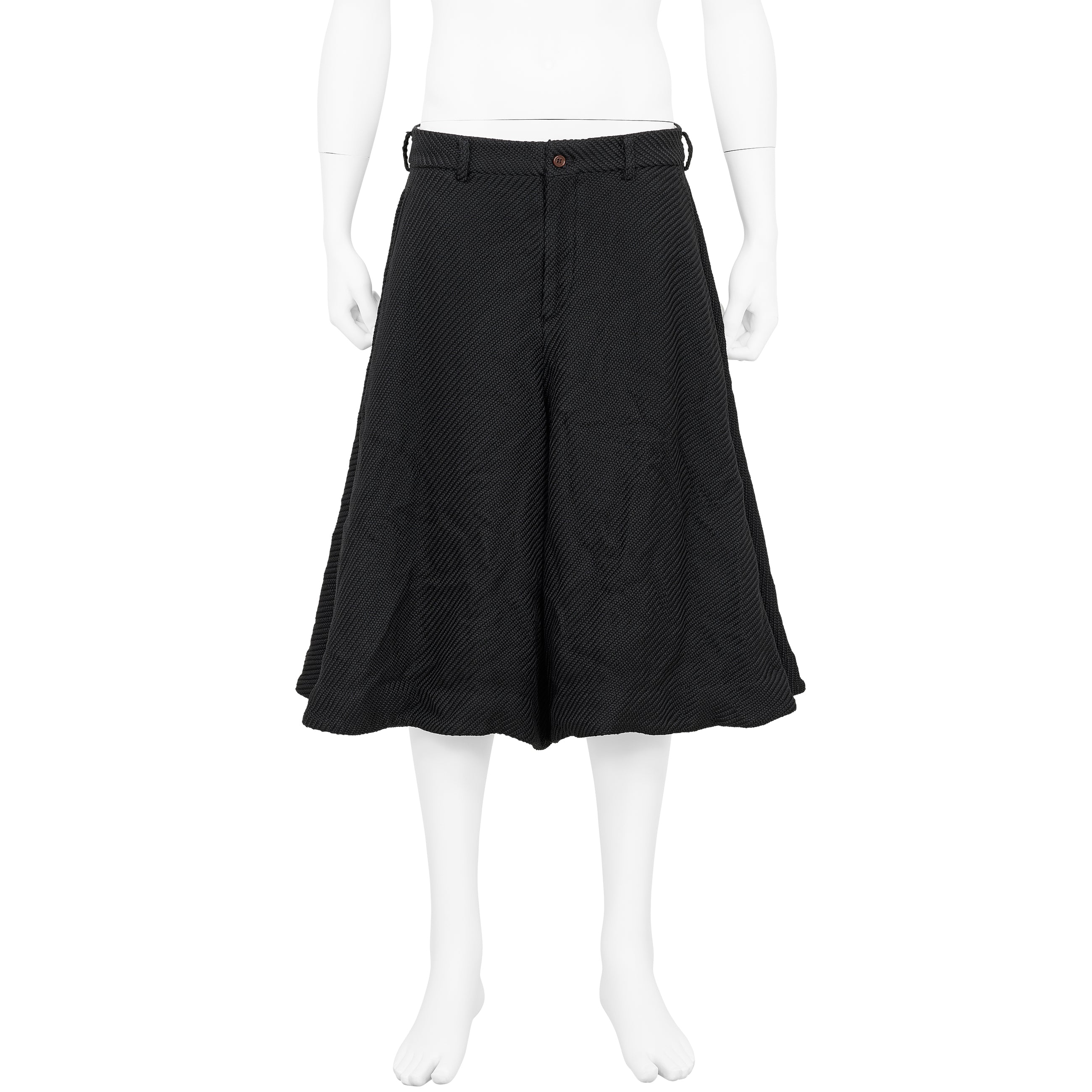 DIAGONAL POLYESTER SHORTS BLACK