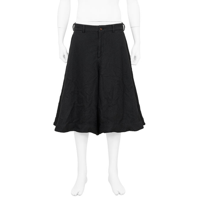 DIAGONAL POLYESTER SHORTS BLACK