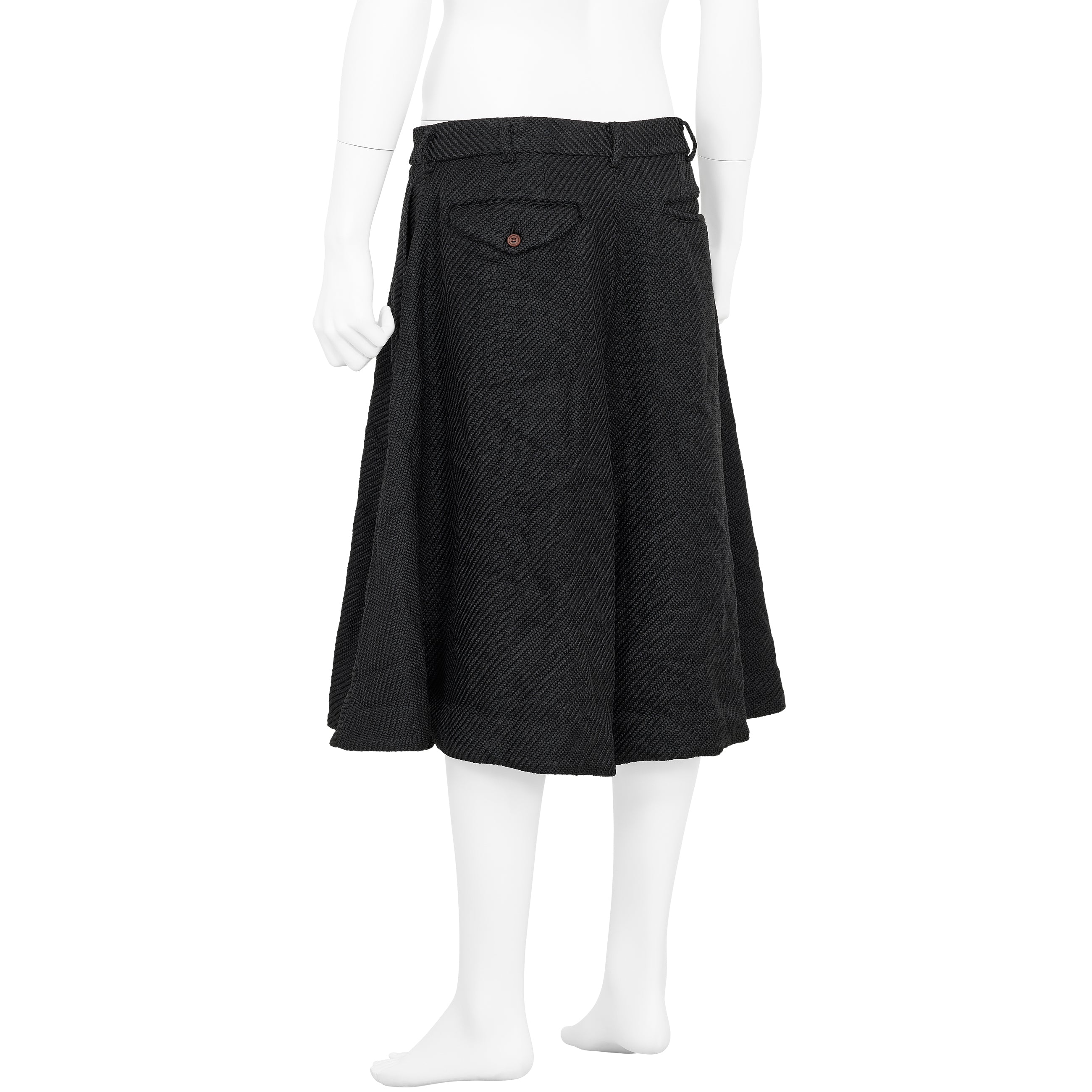 DIAGONAL POLYESTER SHORTS BLACK