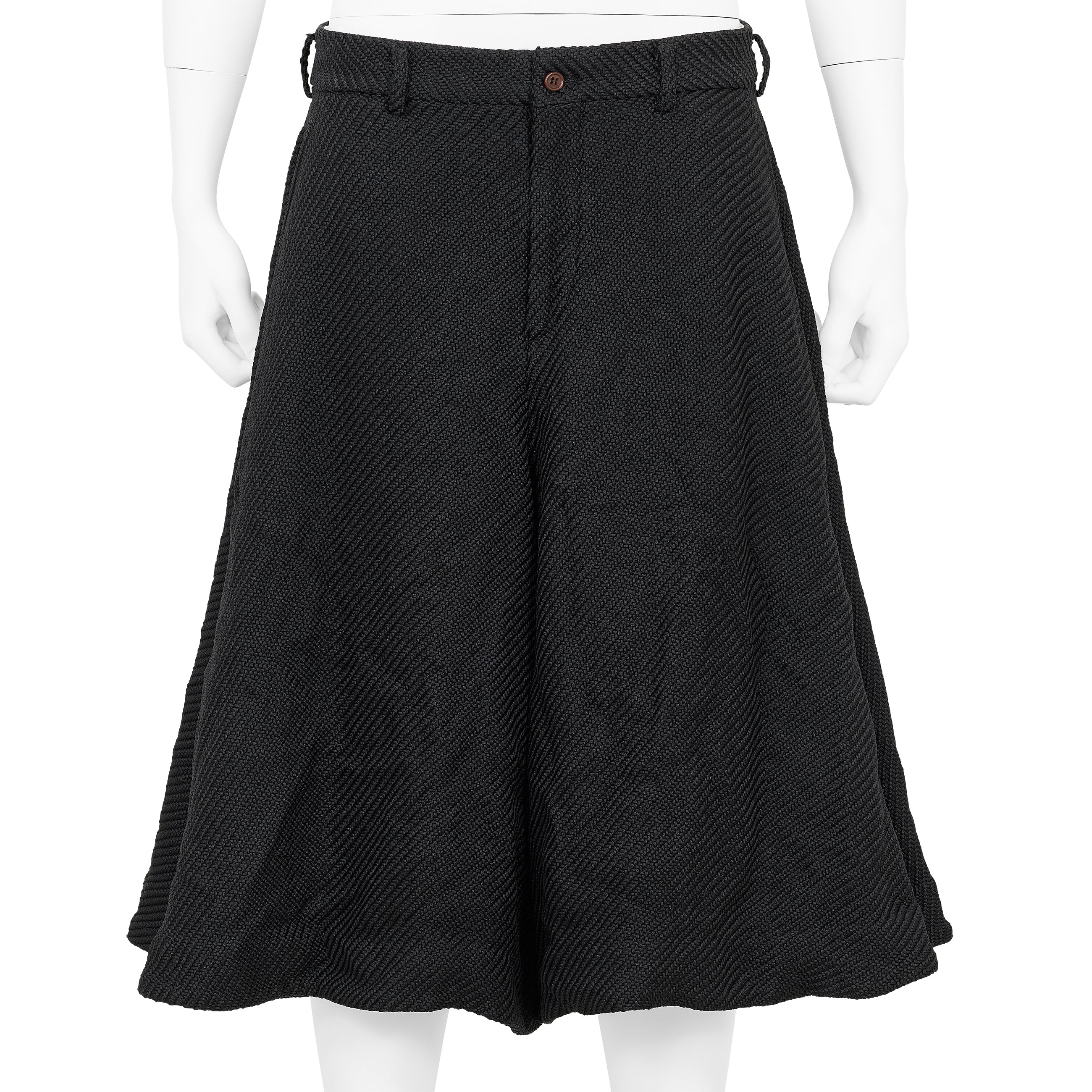 DIAGONAL POLYESTER SHORTS BLACK