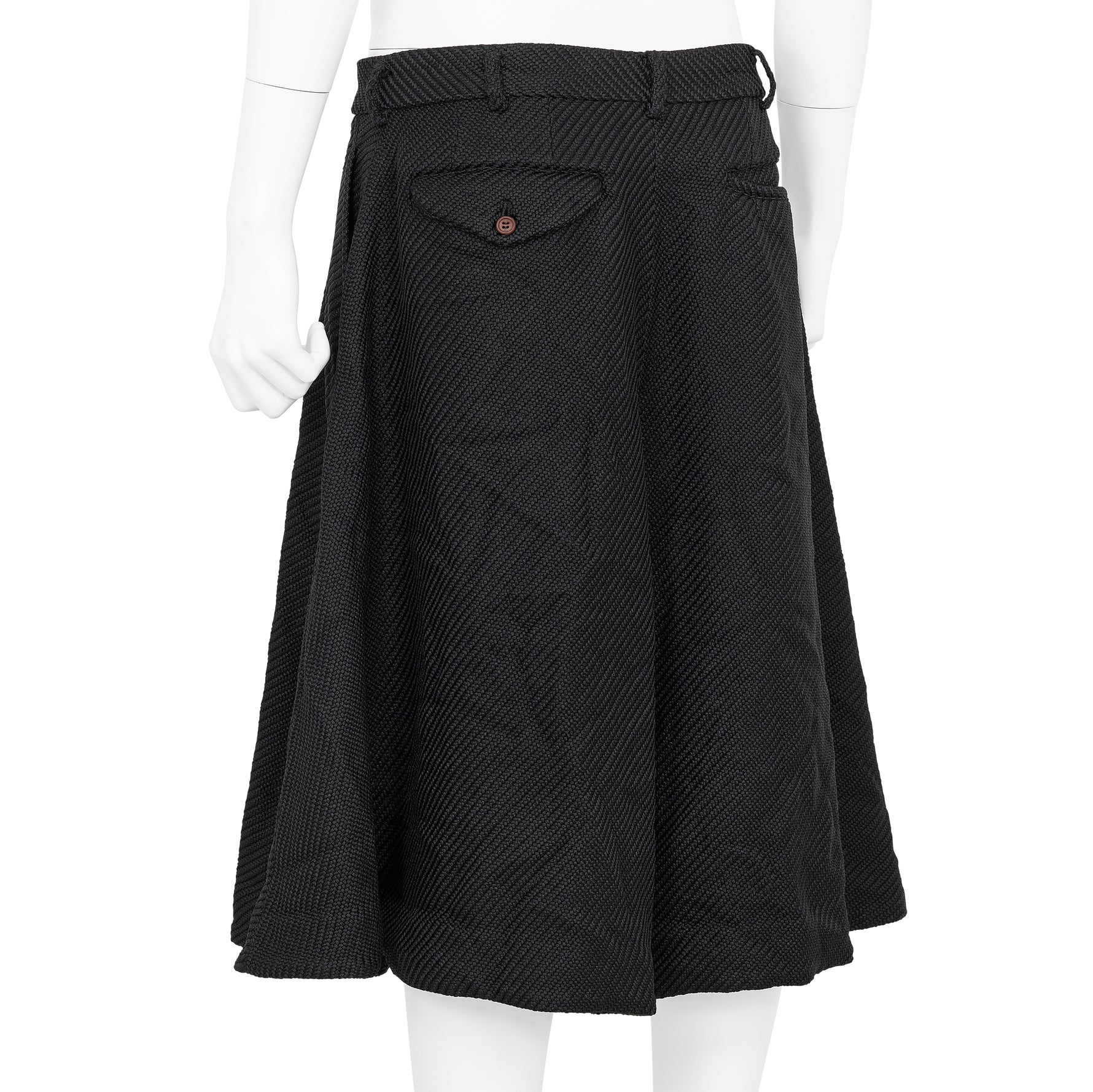 DIAGONAL POLYESTER SHORTS BLACK