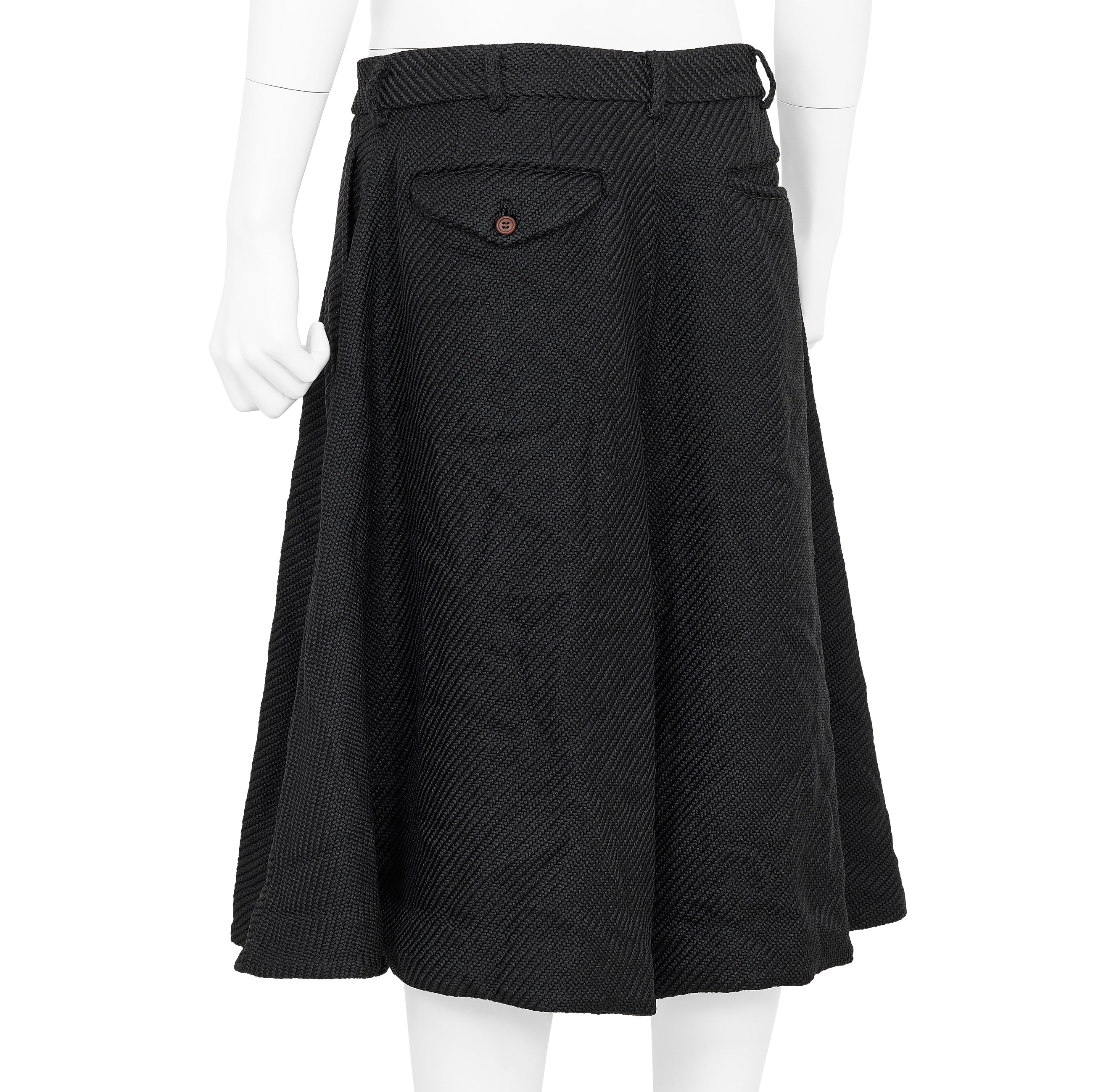 DIAGONAL POLYESTER SHORTS BLACK