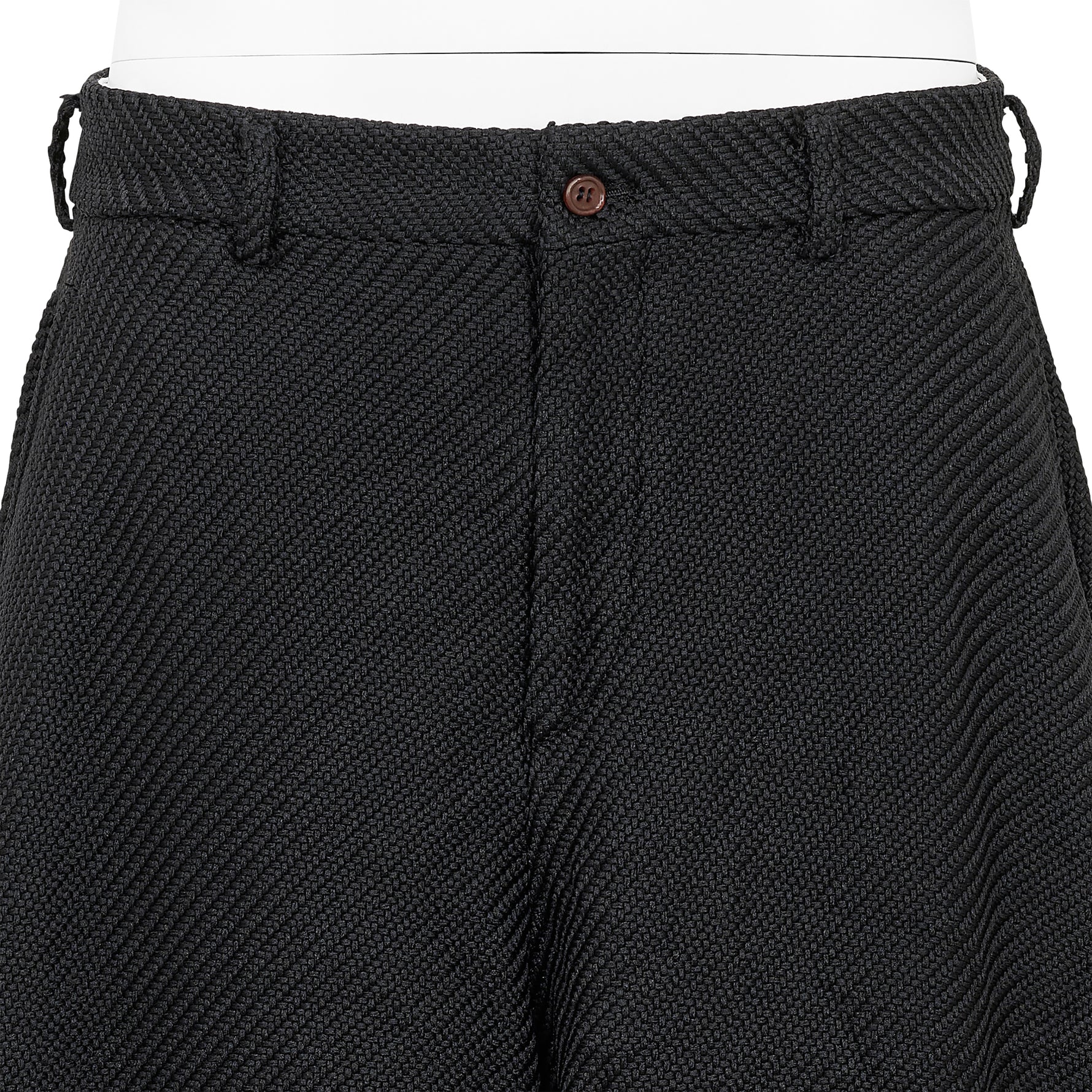 DIAGONAL POLYESTER SHORTS BLACK