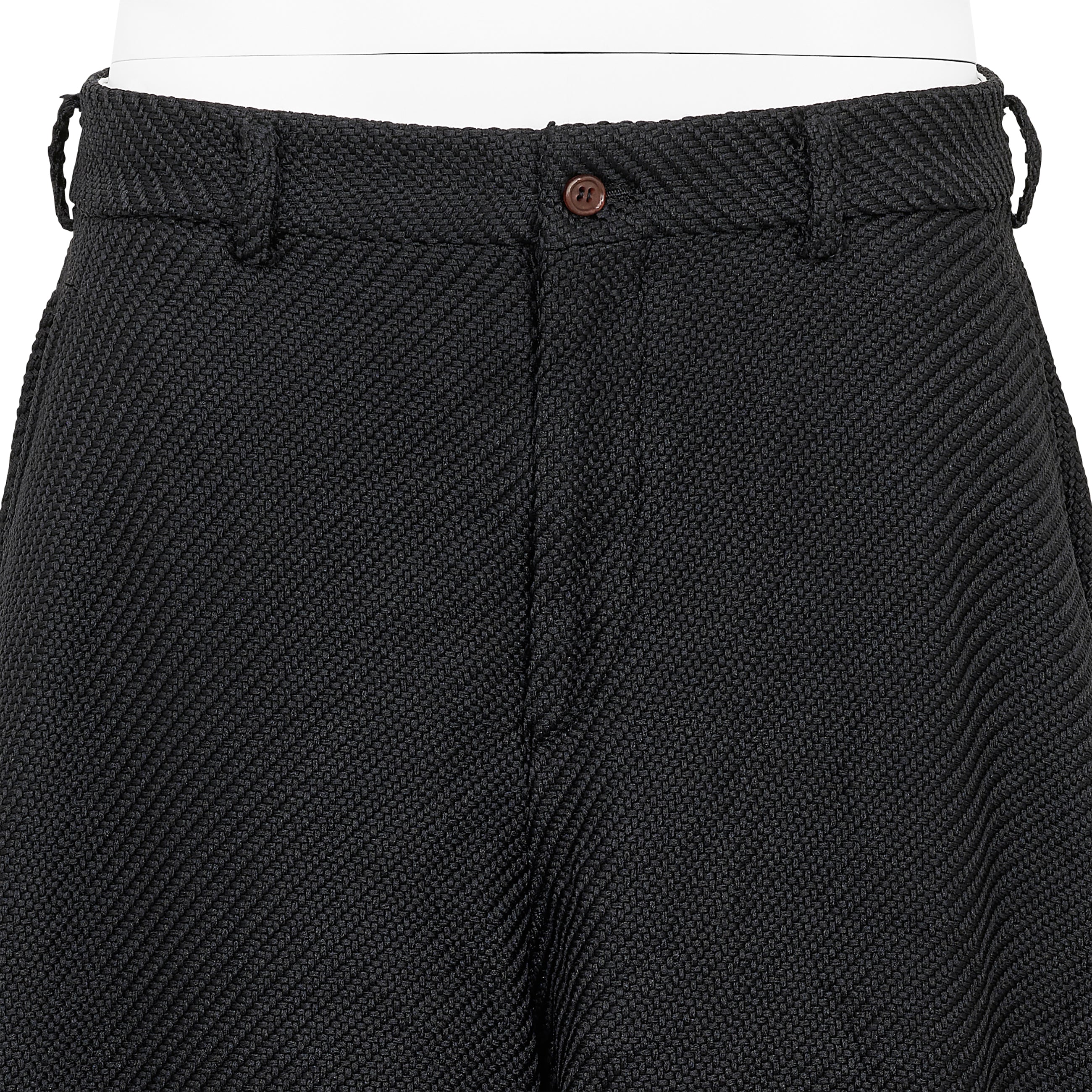 DIAGONAL POLYESTER SHORTS BLACK