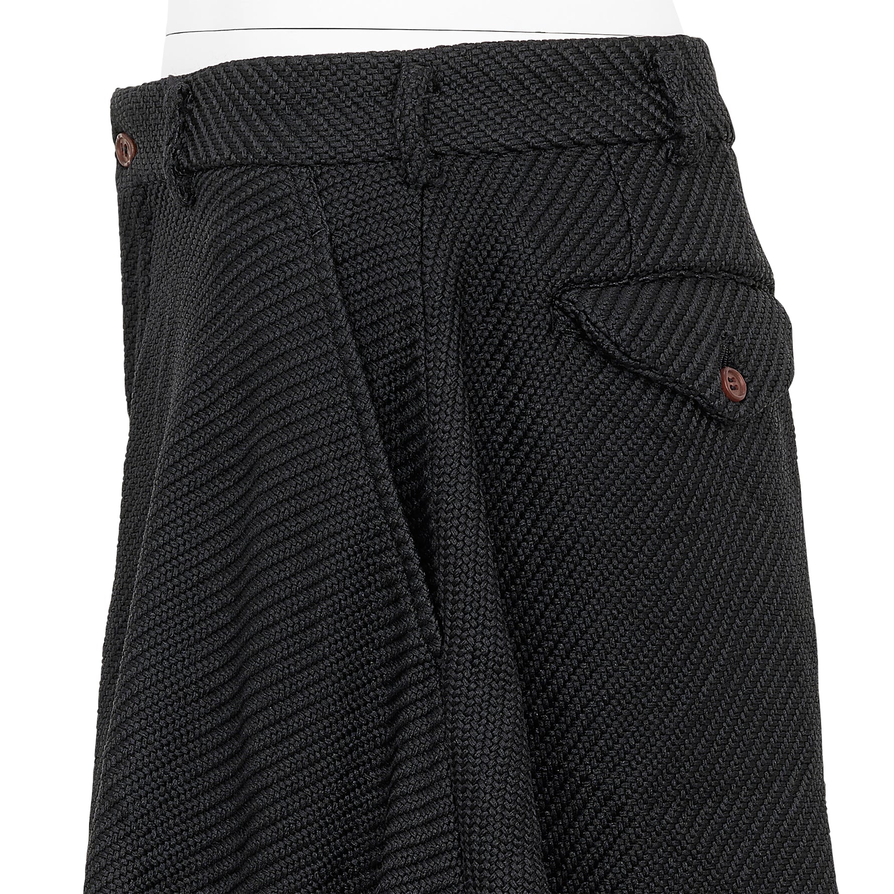 DIAGONAL POLYESTER SHORTS BLACK