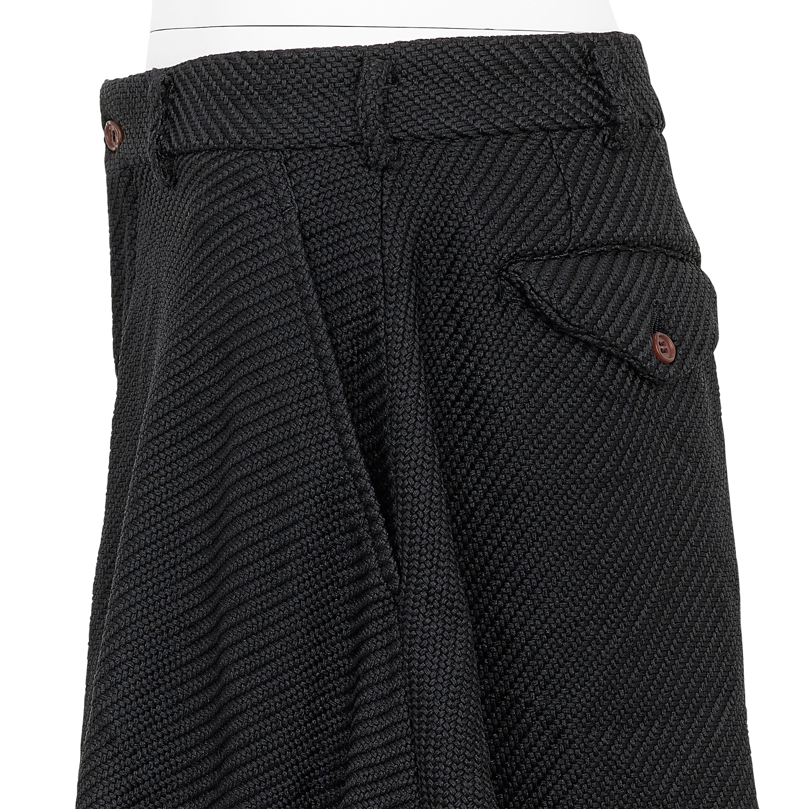 DIAGONAL POLYESTER SHORTS BLACK