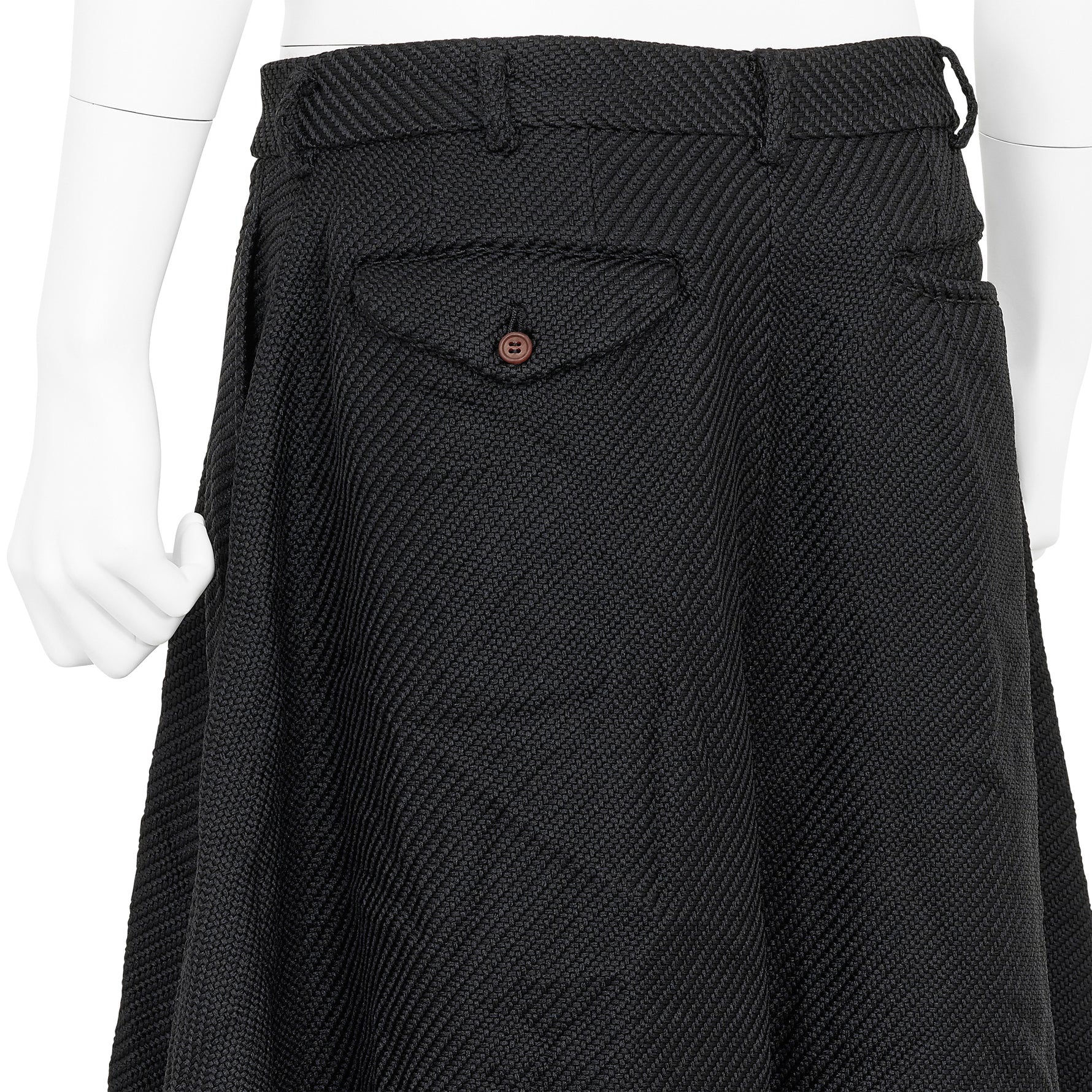DIAGONAL POLYESTER SHORTS BLACK