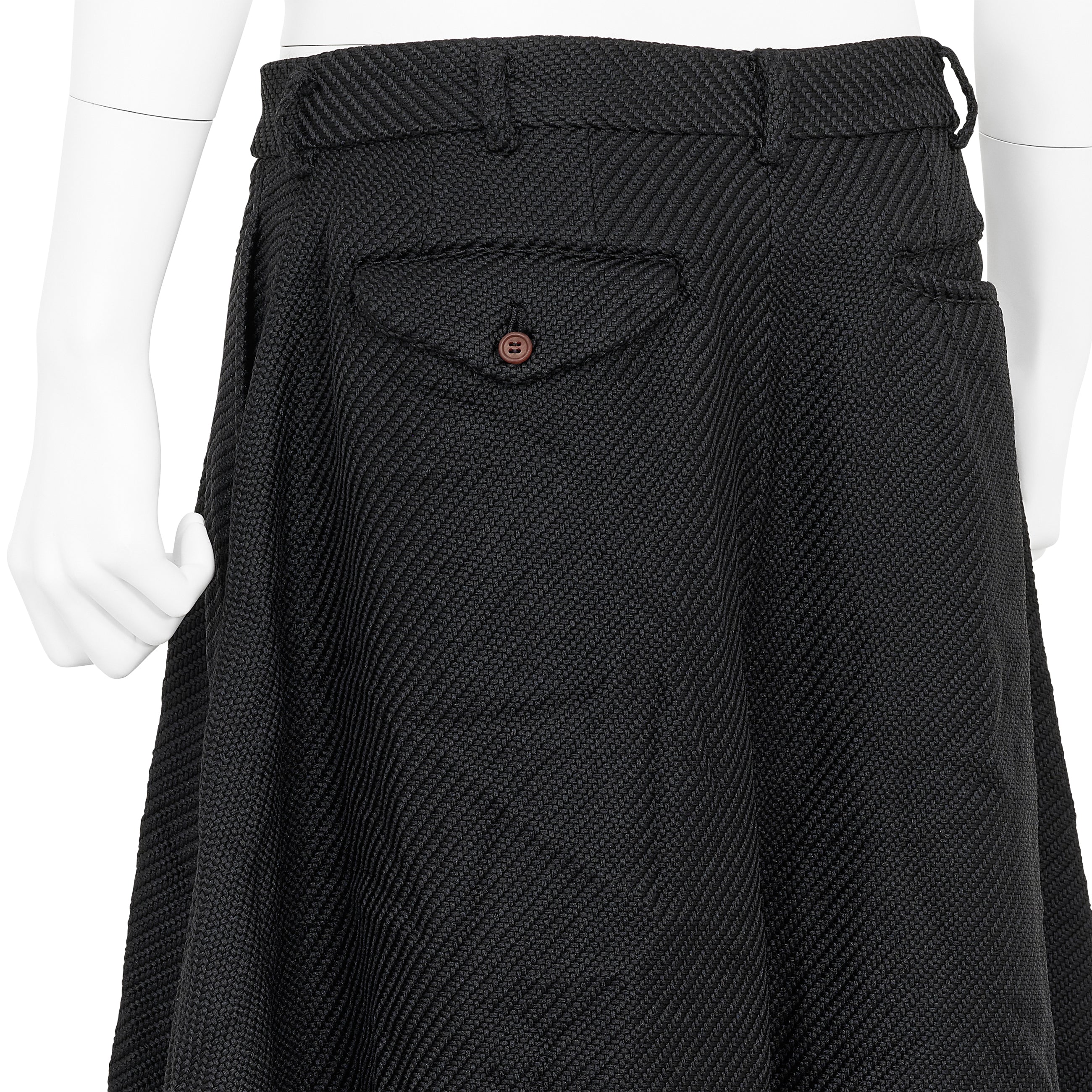 DIAGONAL POLYESTER SHORTS BLACK