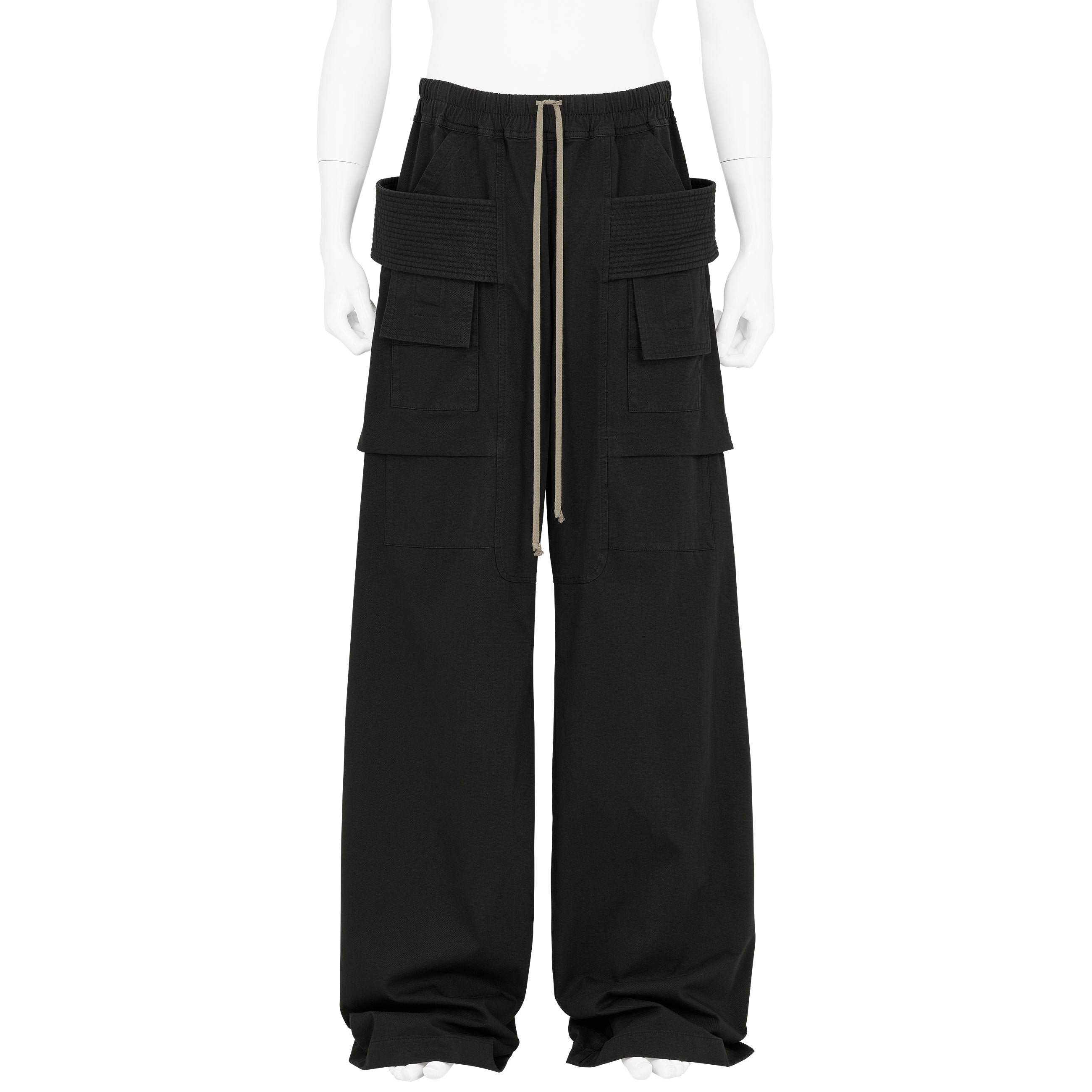 DRAWSTRINGS CREATCH WIDE CARGO PANT BLACK - RICK OWENS