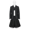 FRONT CUT WOOL DOUBLE JACKET BLACK