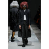 FRONT CUT WOOL DOUBLE JACKET BLACK