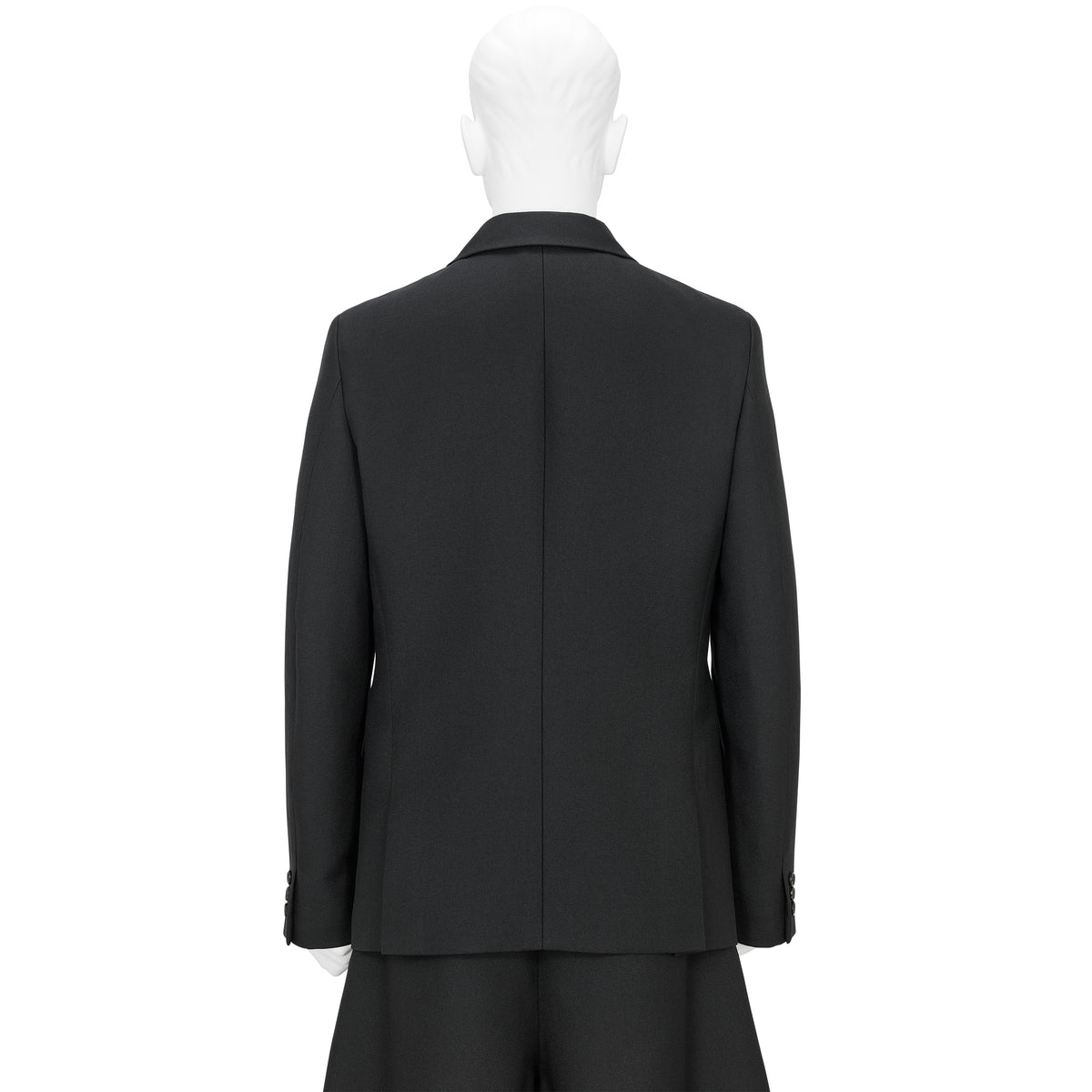 FRONT CUT WOOL DOUBLE JACKET BLACK