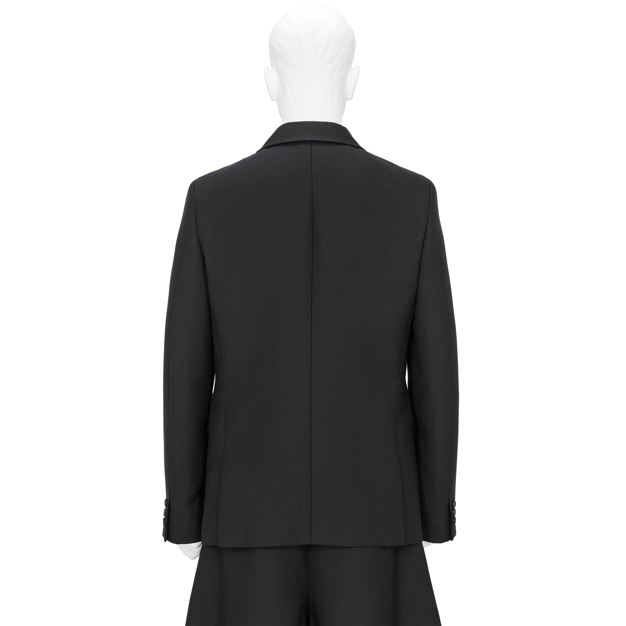 FRONT CUT WOOL DOUBLE JACKET BLACK
