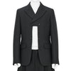 FRONT CUT WOOL DOUBLE JACKET BLACK