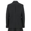 FRONT CUT WOOL DOUBLE JACKET BLACK