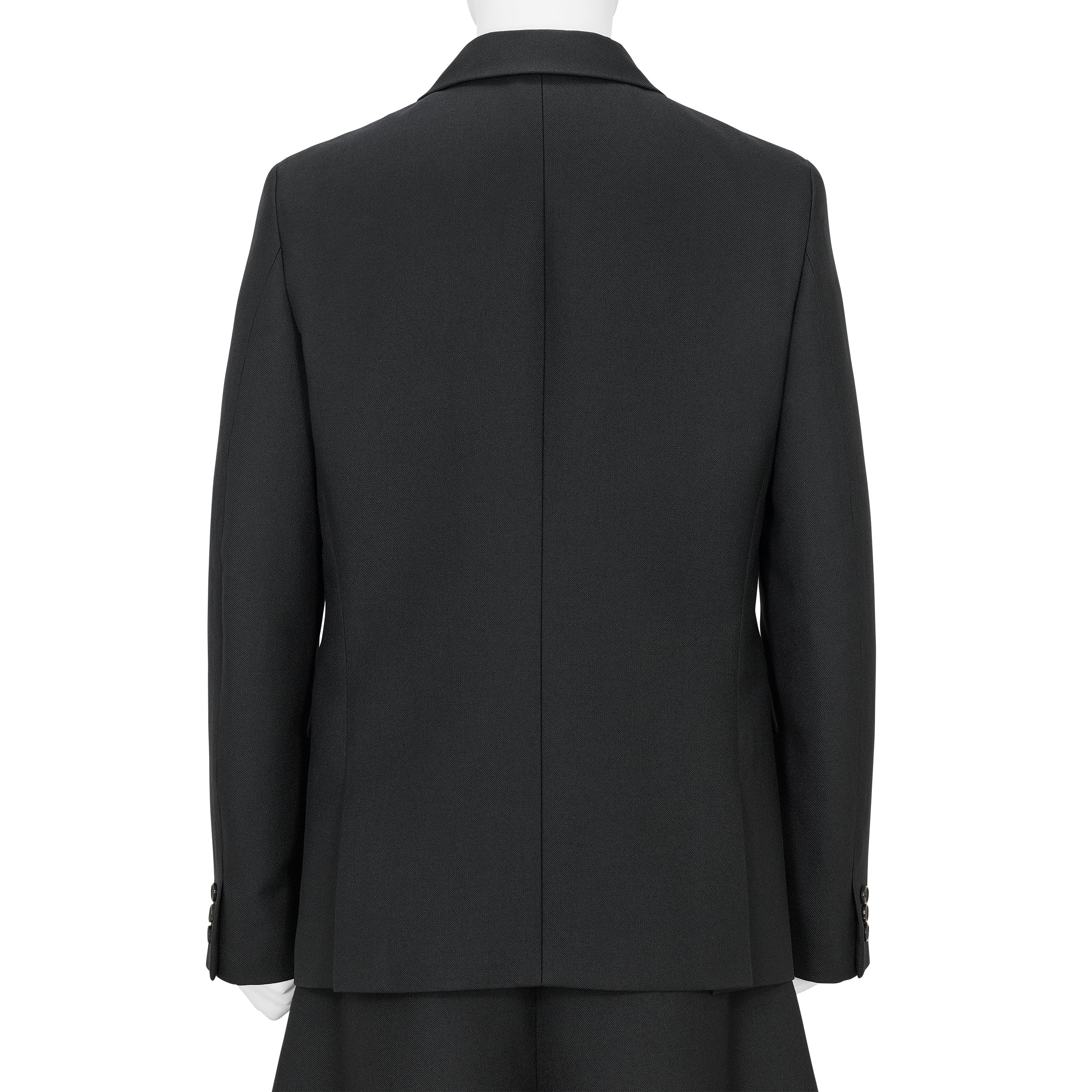 FRONT CUT WOOL DOUBLE JACKET BLACK