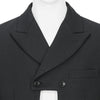 FRONT CUT WOOL DOUBLE JACKET BLACK
