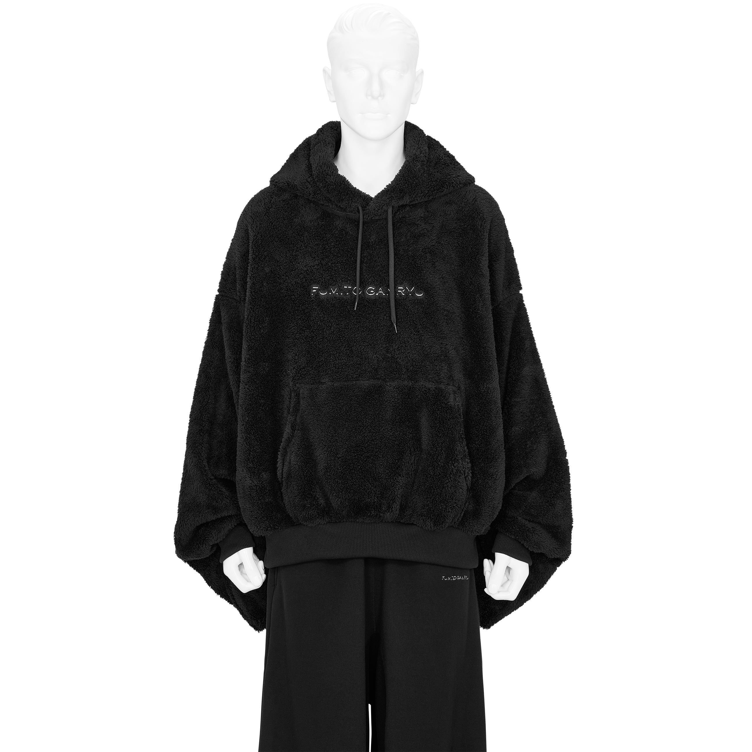 KIMONO BOA FLEECE HOODIE BLACK - FUMITO GANRYU(フミト ガンリュウ