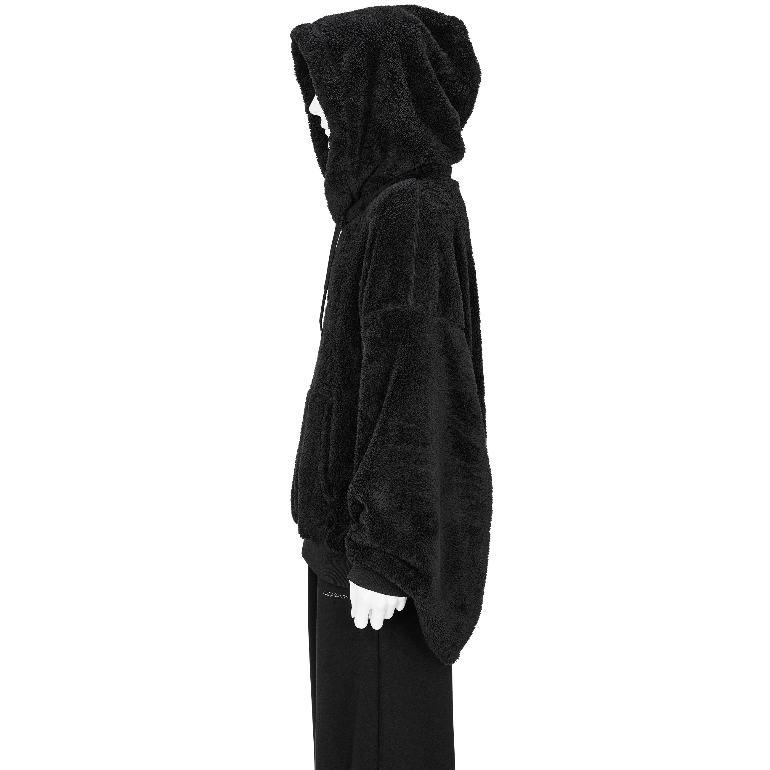KIMONO BOA FLEECE HOODIE BLACK