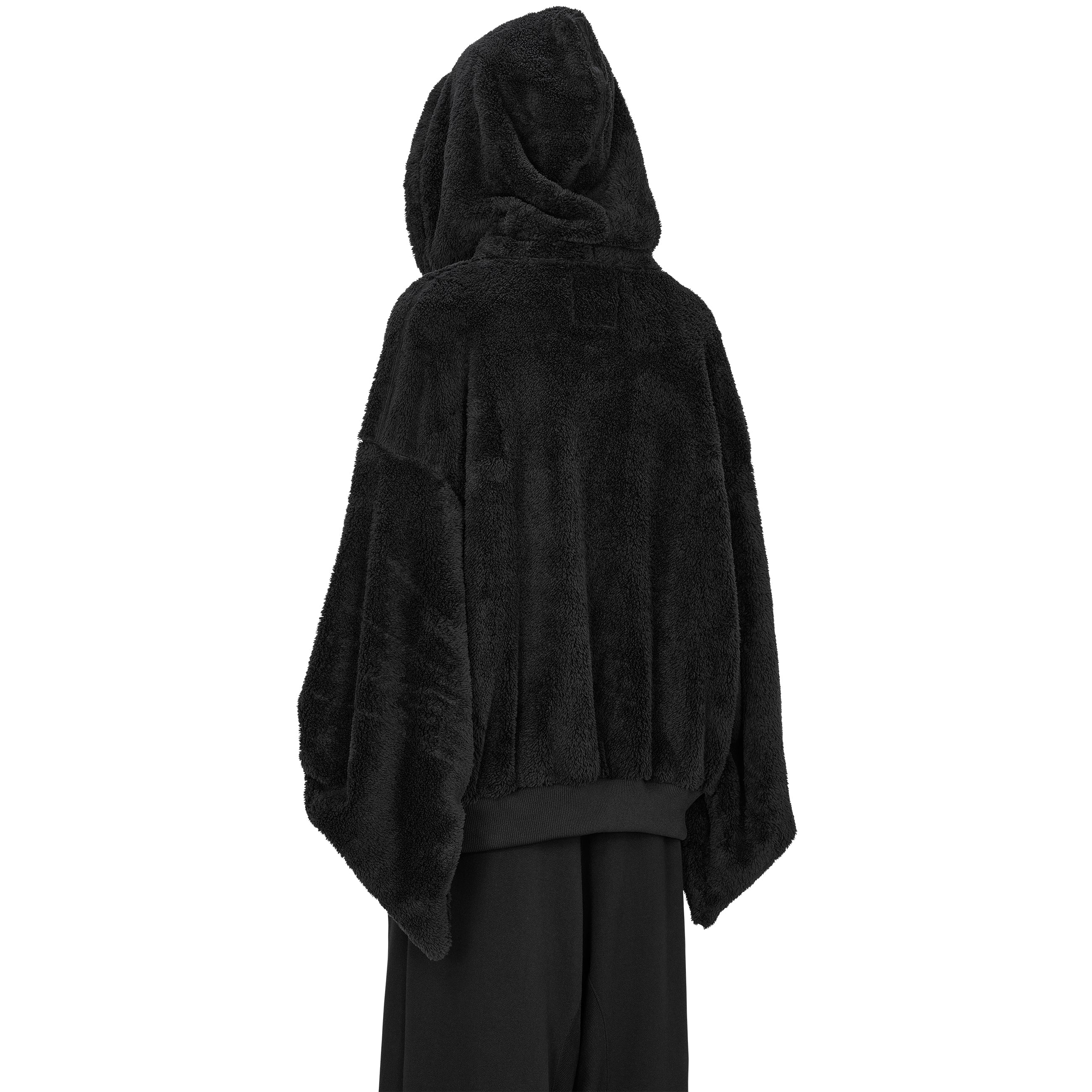 KIMONO BOA FLEECE HOODIE BLACK