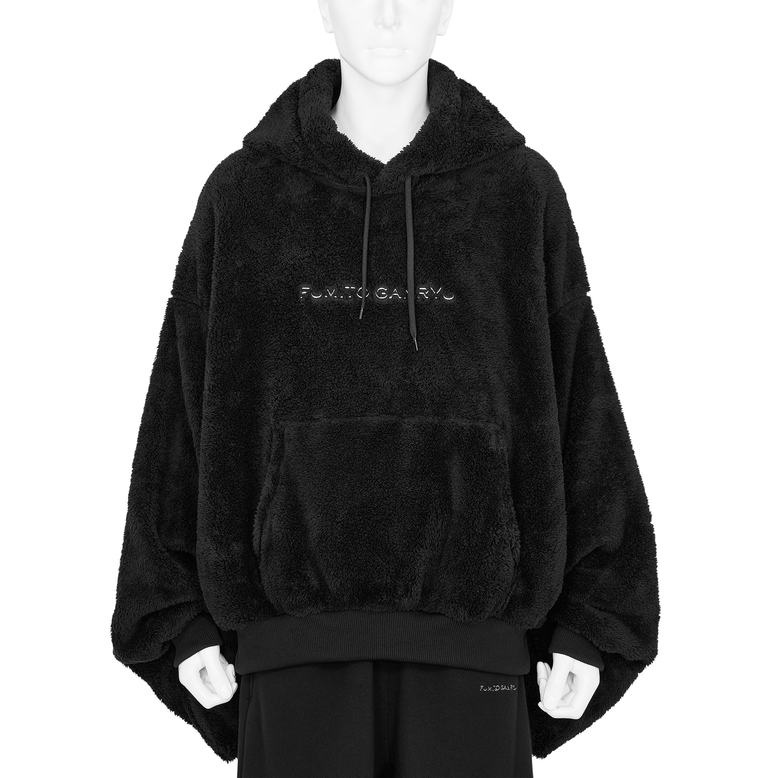KIMONO BOA FLEECE HOODIE BLACK - FUMITO GANRYU(フミト ガンリュウ