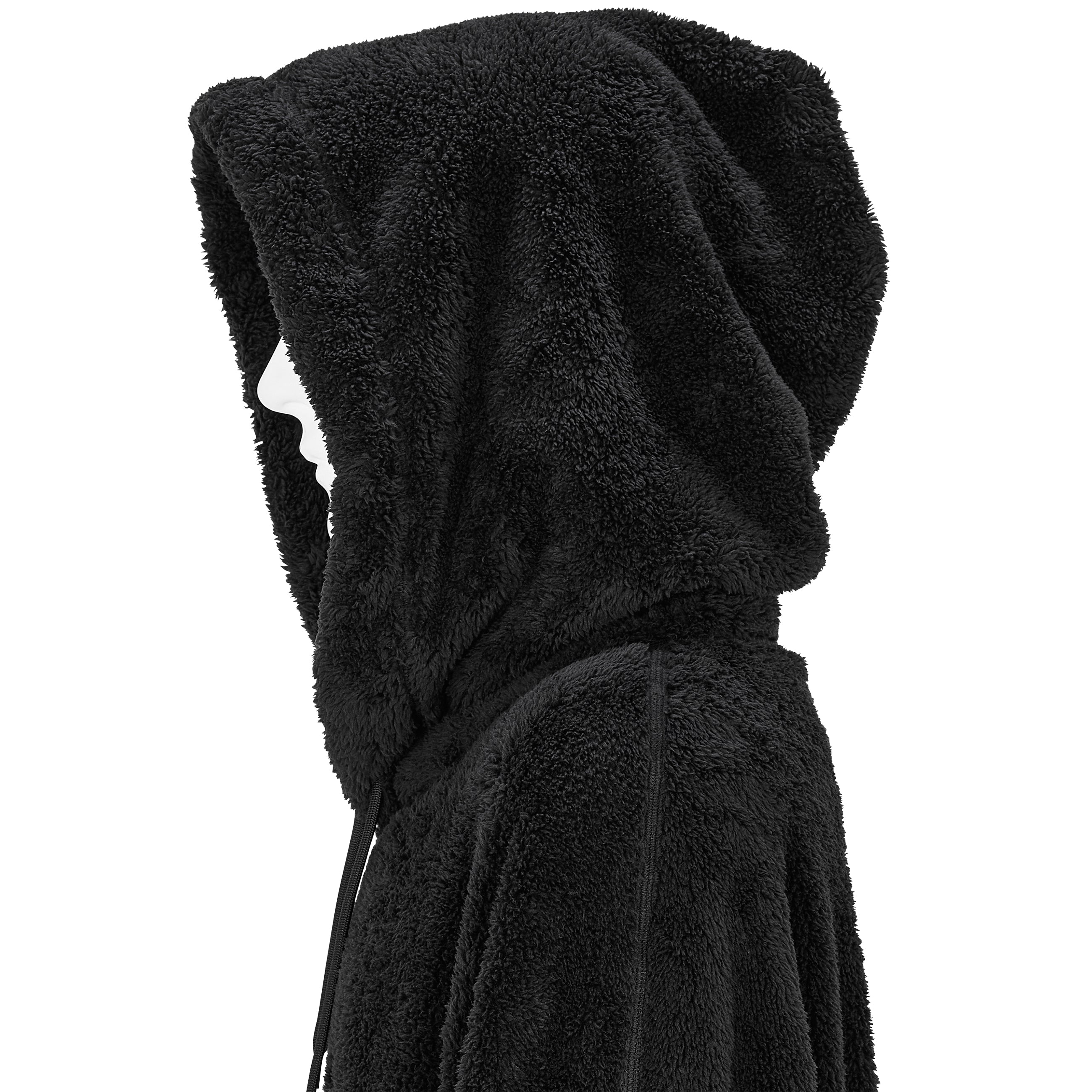KIMONO BOA FLEECE HOODIE BLACK