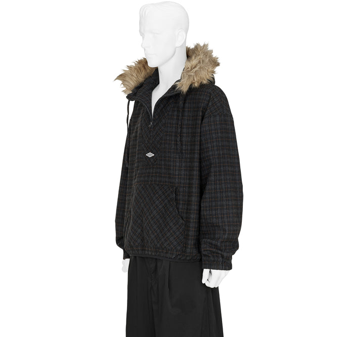 FLANNEL FUR ANORAK DARK BROWN