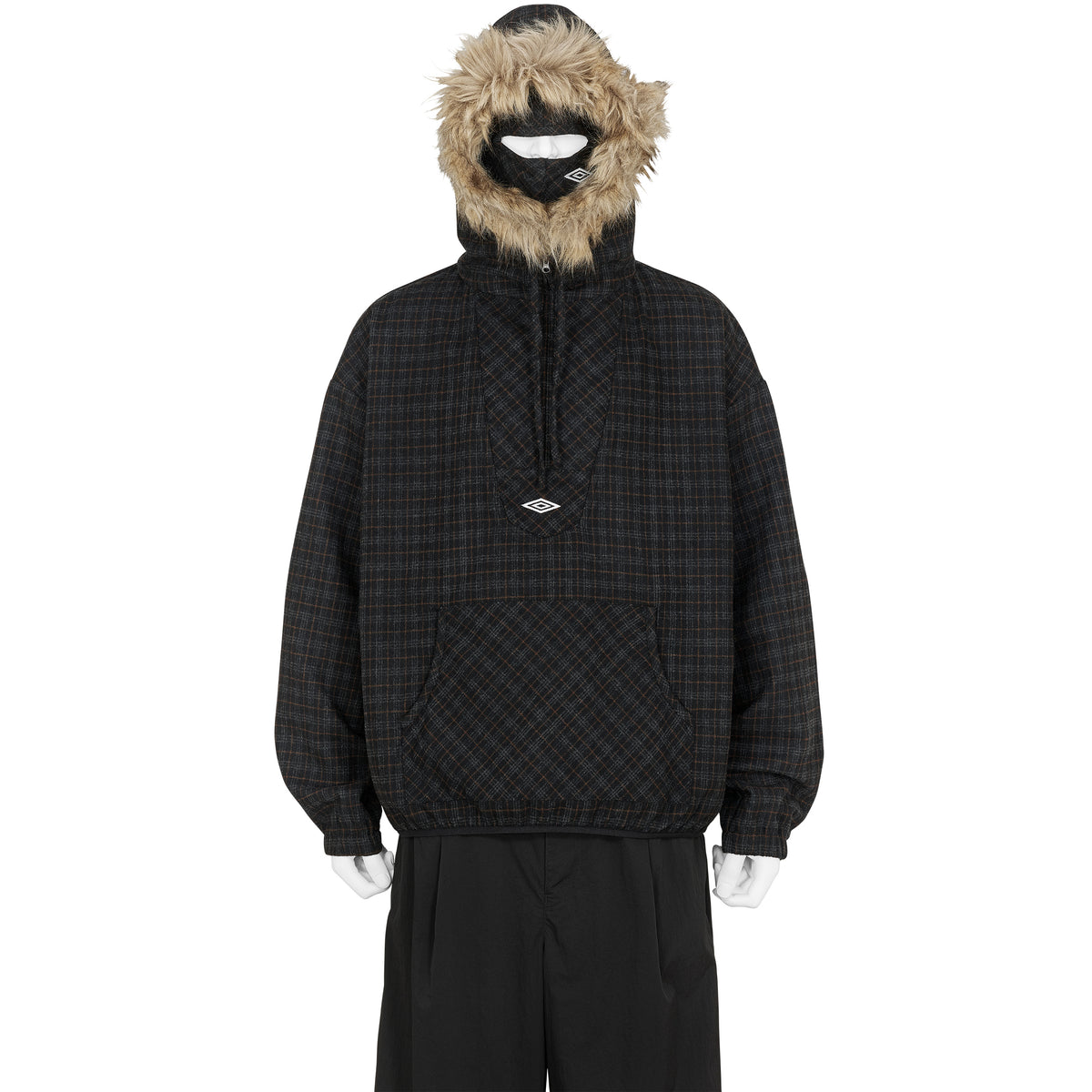 FLANNEL FUR ANORAK DARK BROWN