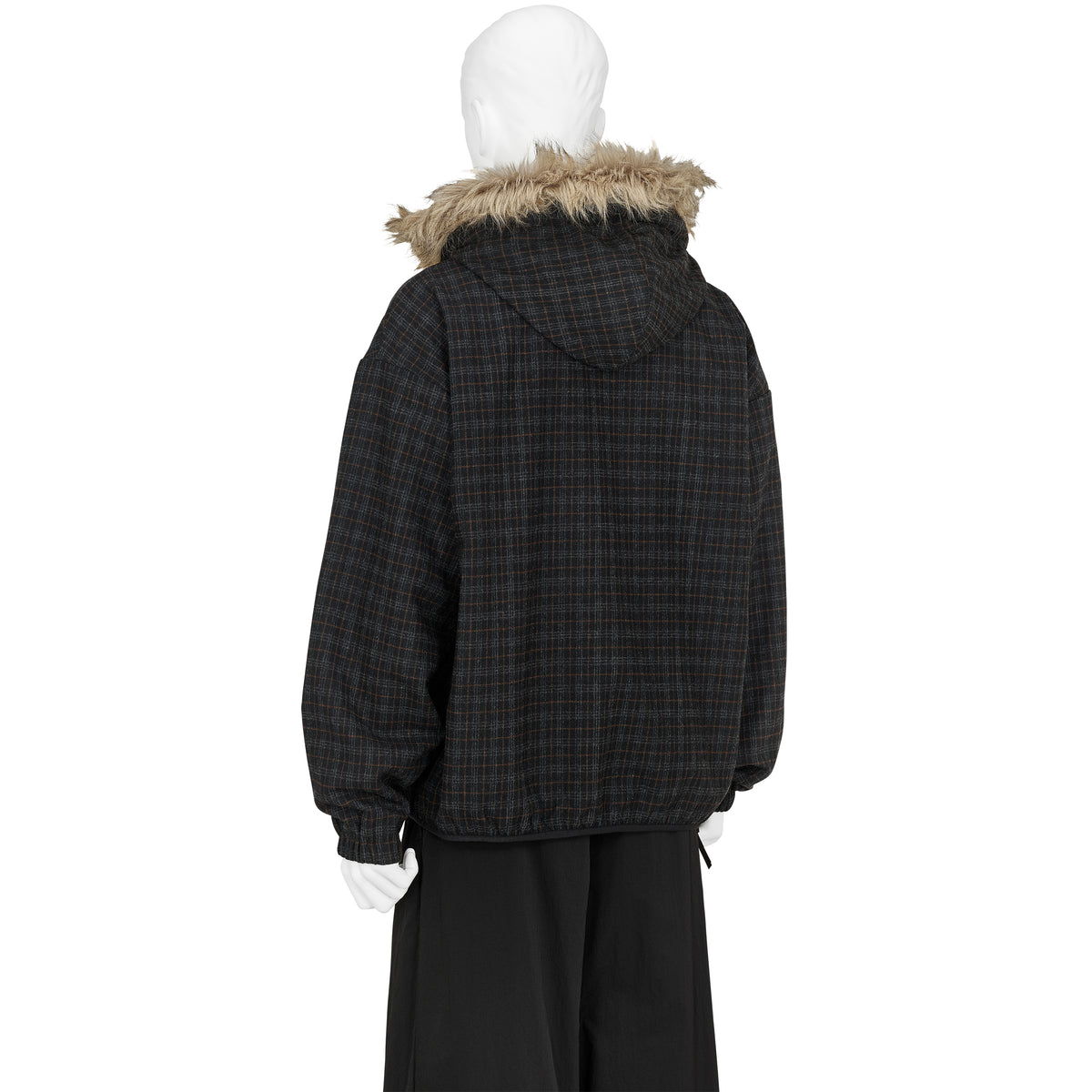 FLANNEL FUR ANORAK DARK BROWN