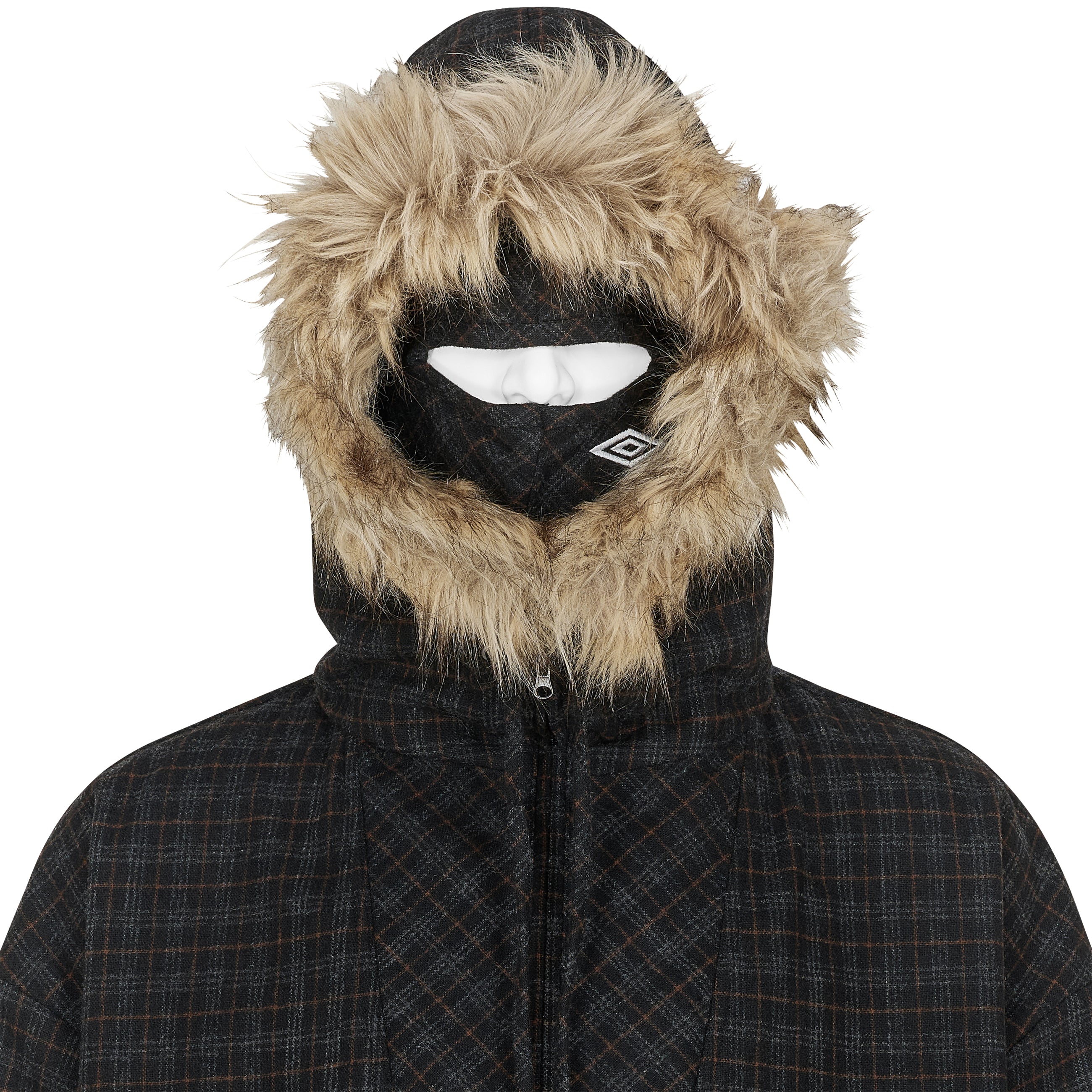 FLANNEL FUR ANORAK DARK BROWN - SLAM JAM and UMBRO(スラムジャム
