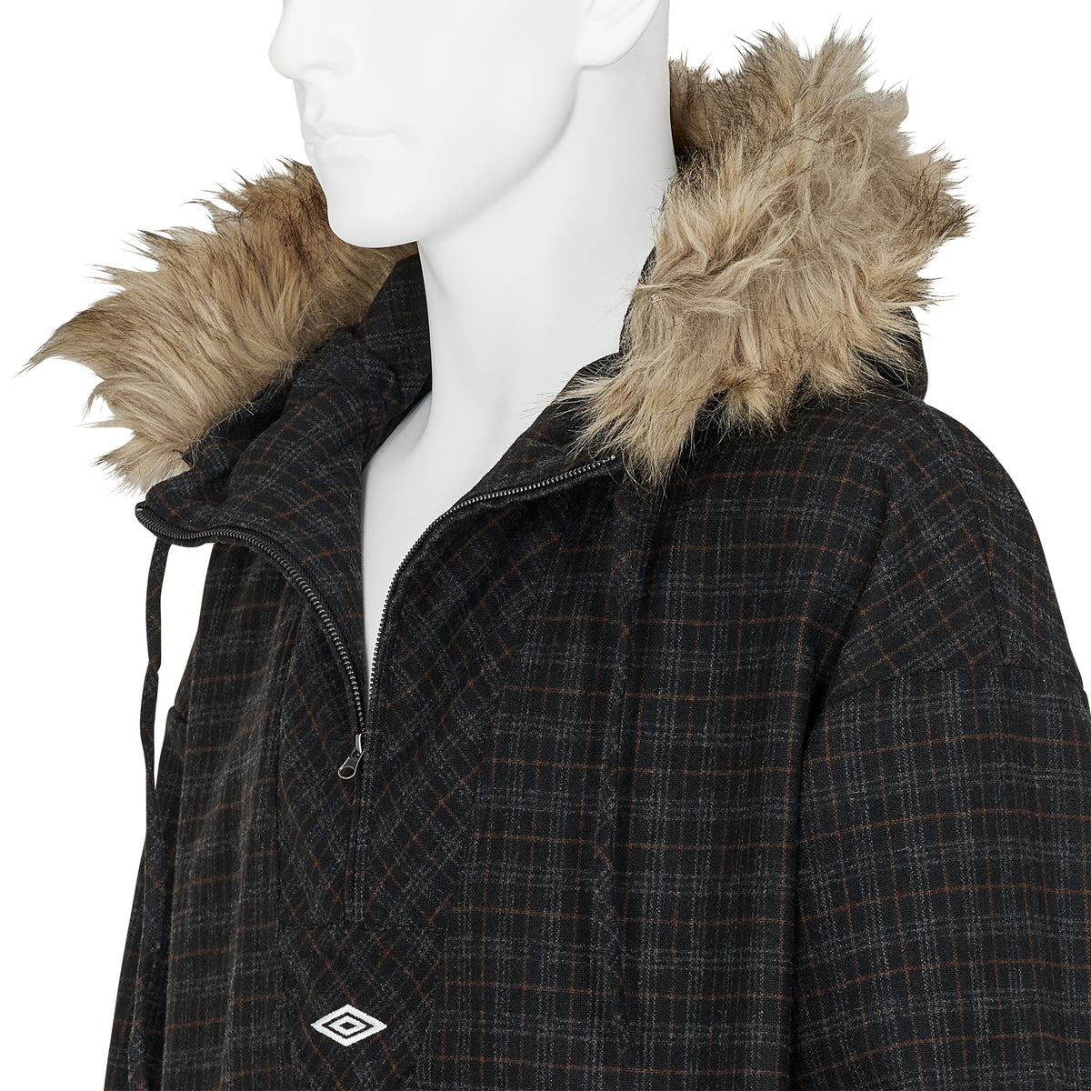 FLANNEL FUR ANORAK DARK BROWN