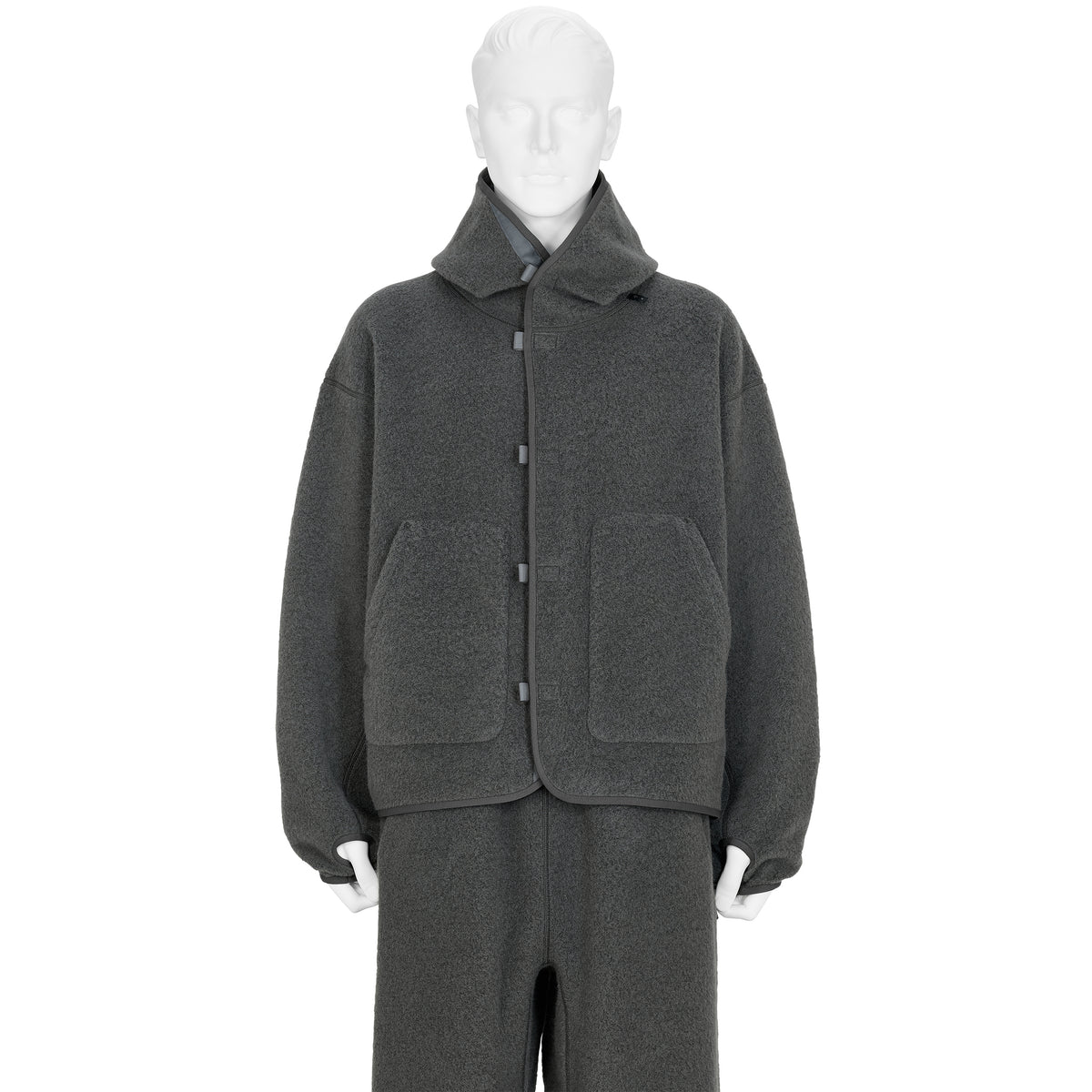 WOOL FLEECE HOODIE DARK LAVA