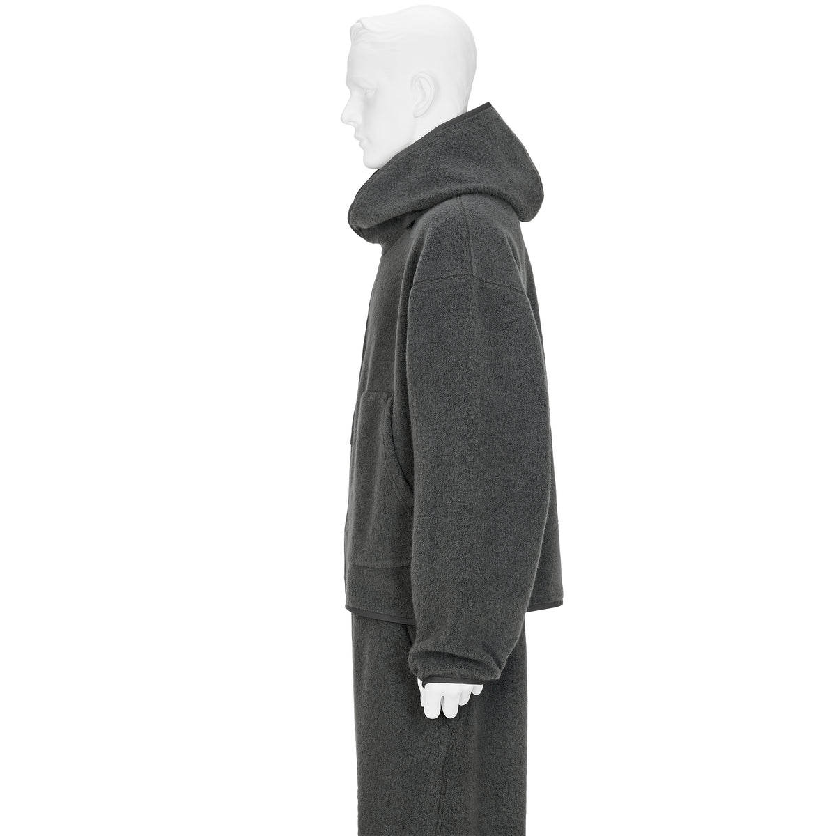 WOOL FLEECE HOODIE DARK LAVA