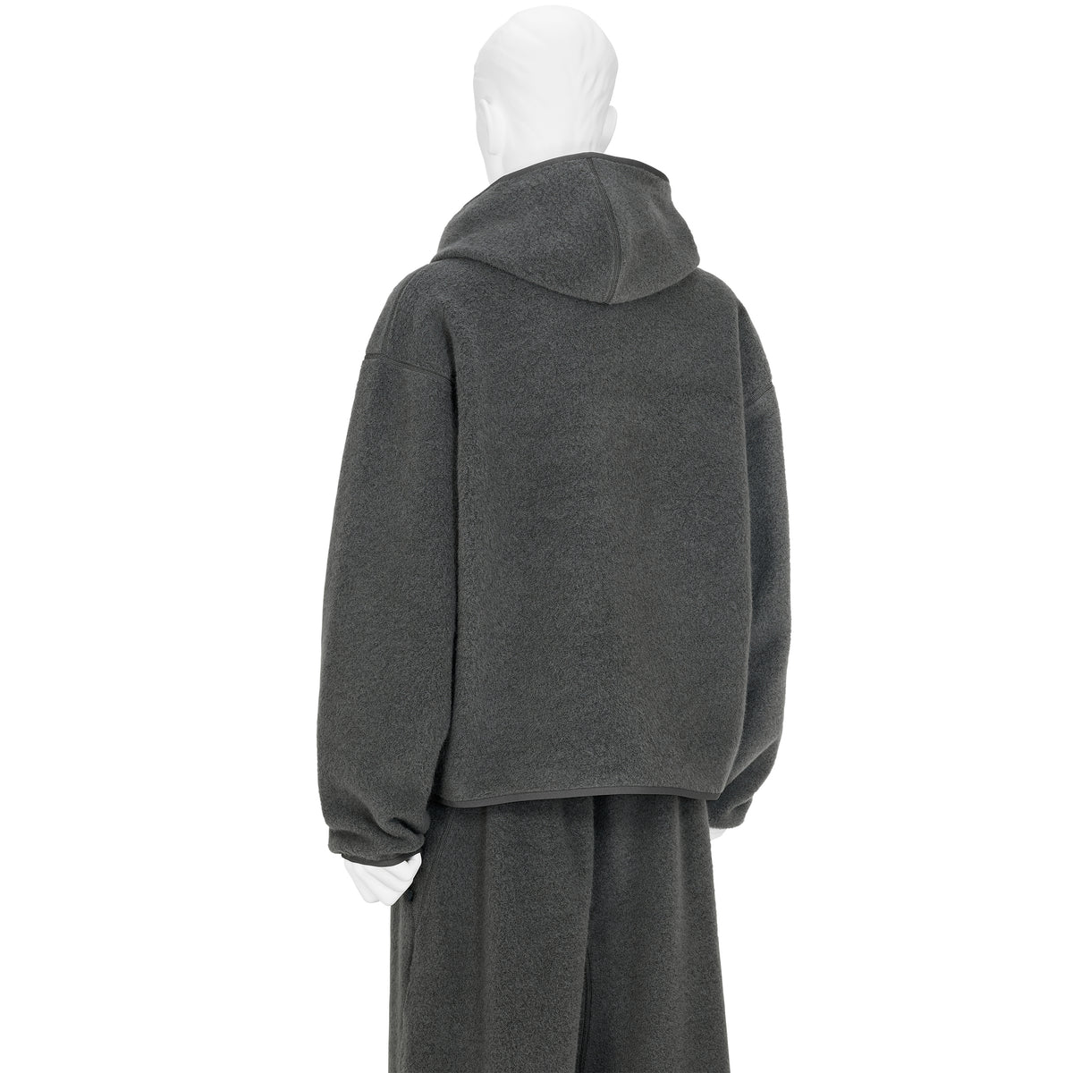 WOOL FLEECE HOODIE DARK LAVA
