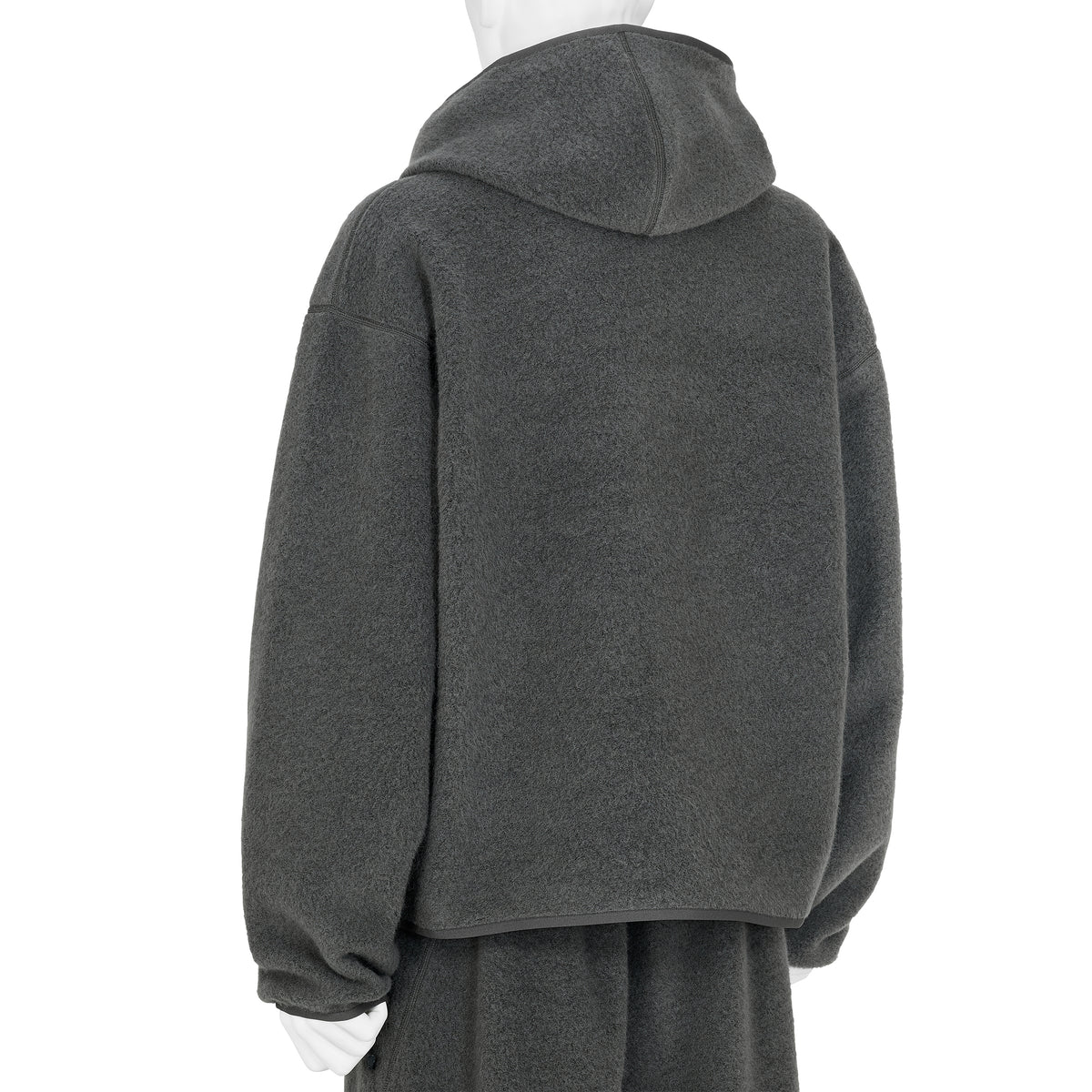 WOOL FLEECE HOODIE DARK LAVA