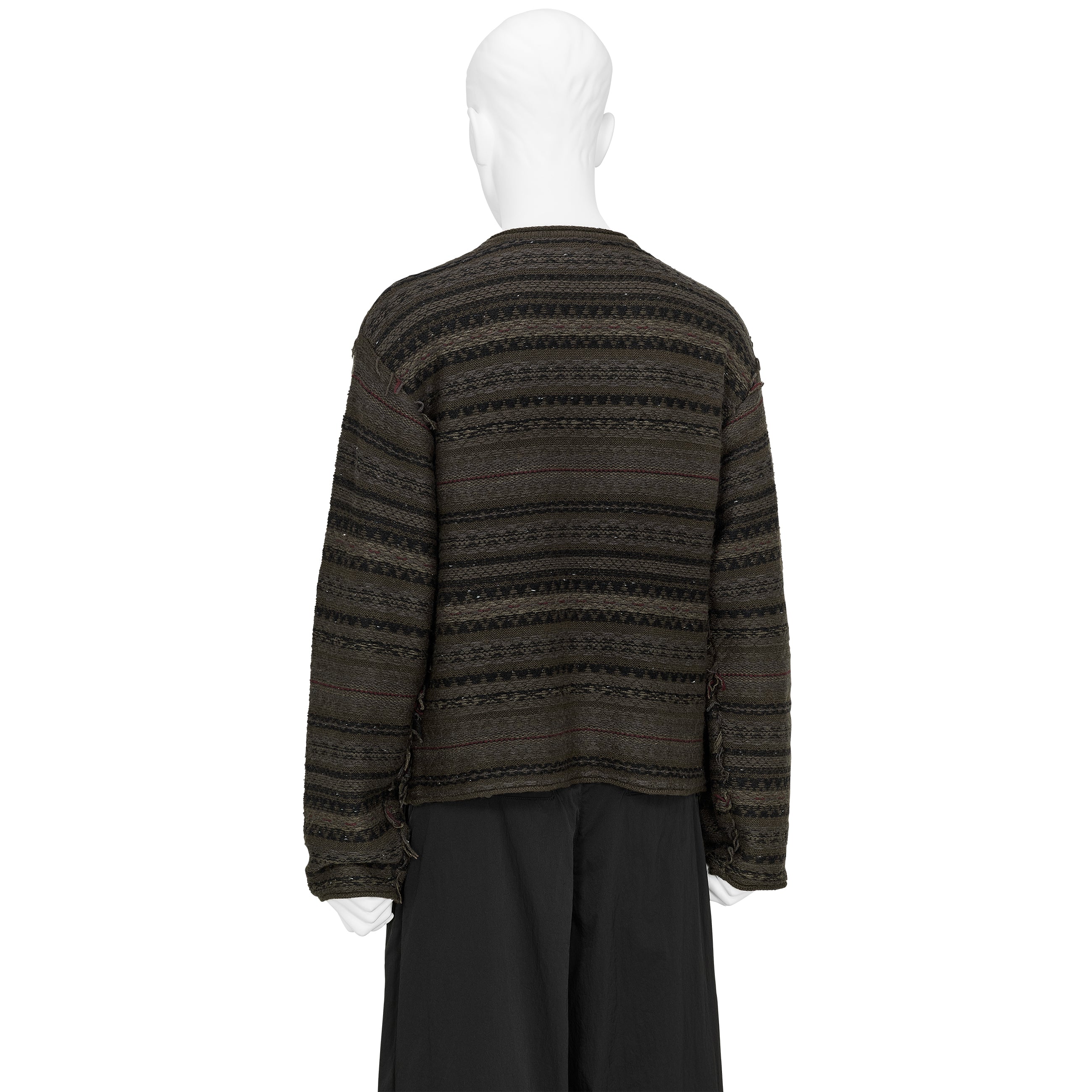 FAIR ISLE CREST CREWNECK KNIT BROWN - SLAM JAM and UMBRO(スラム