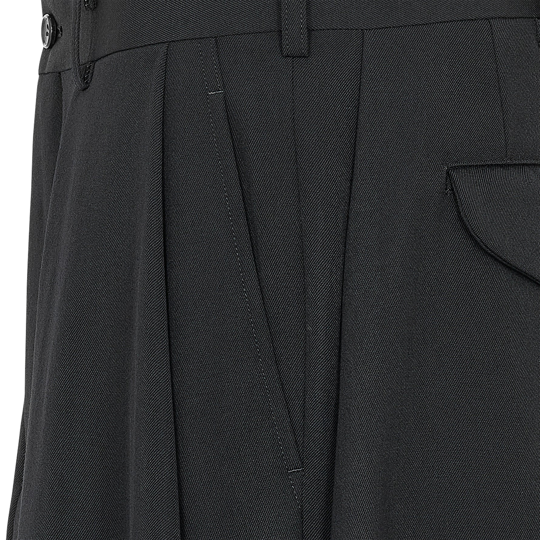 FAKE LAYER WOOL PANTS BLACK