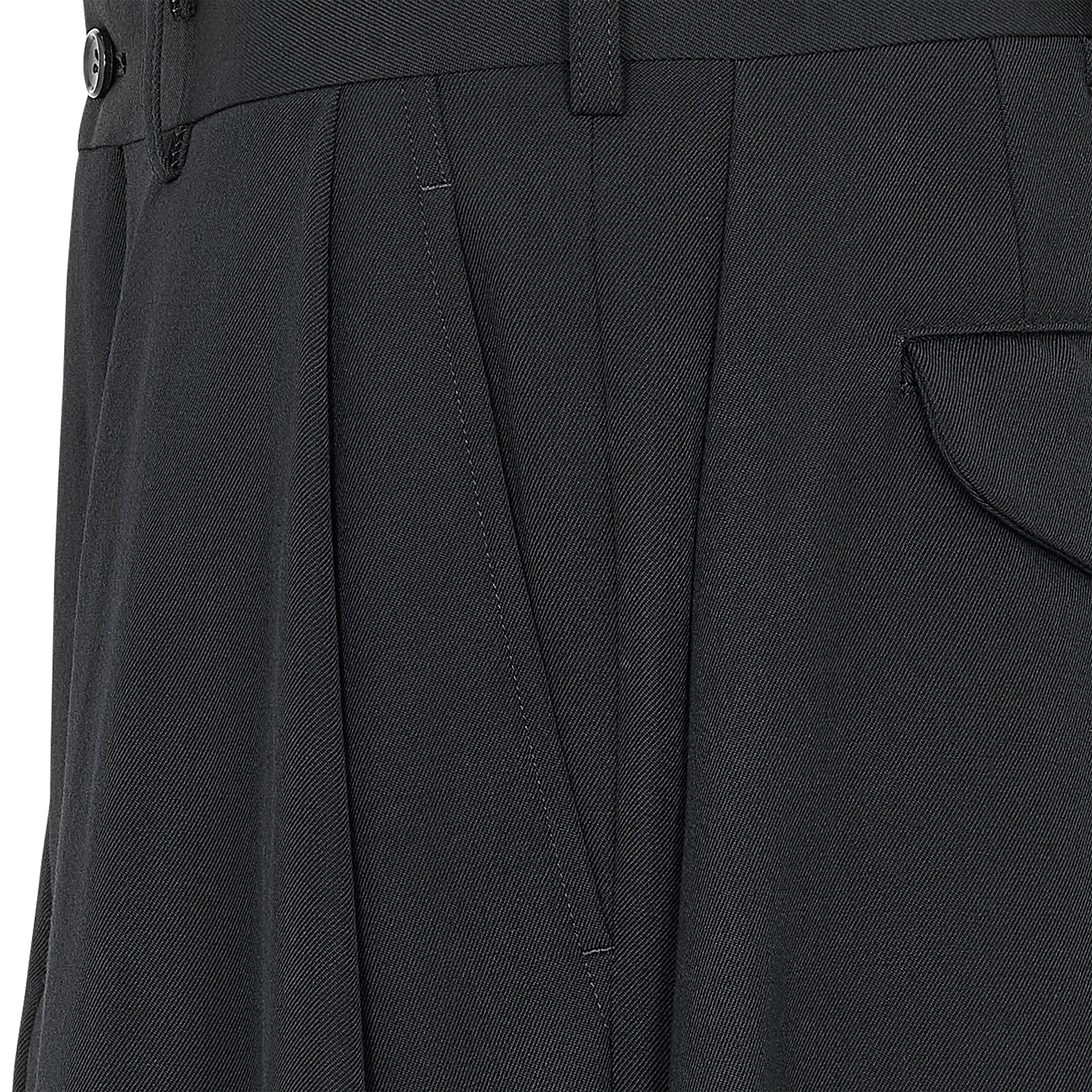 FAKE LAYER WOOL PANTS BLACK