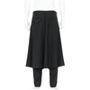 FAKE LAYER WOOL PANTS BLACK