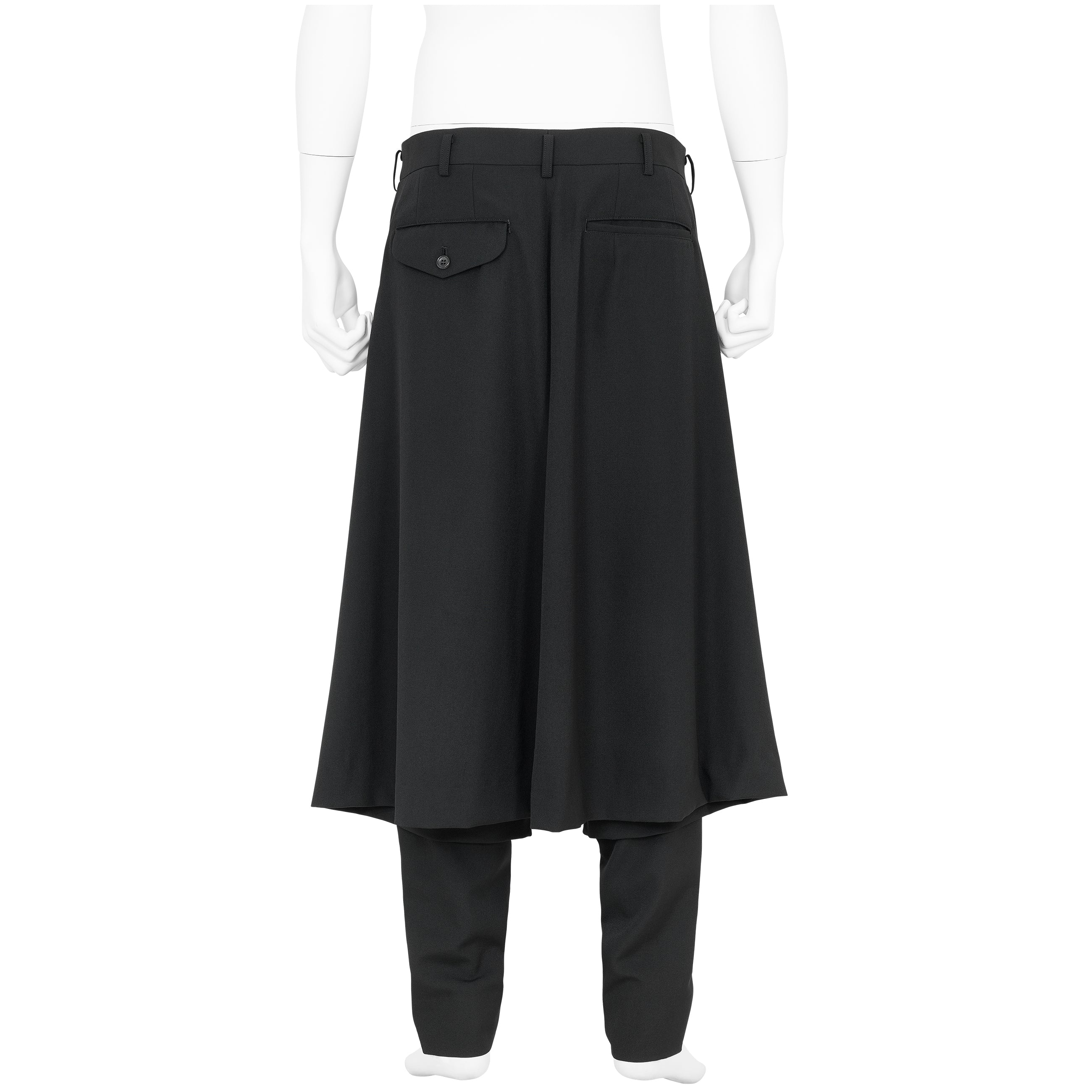 FAKE LAYER WOOL PANTS BLACK