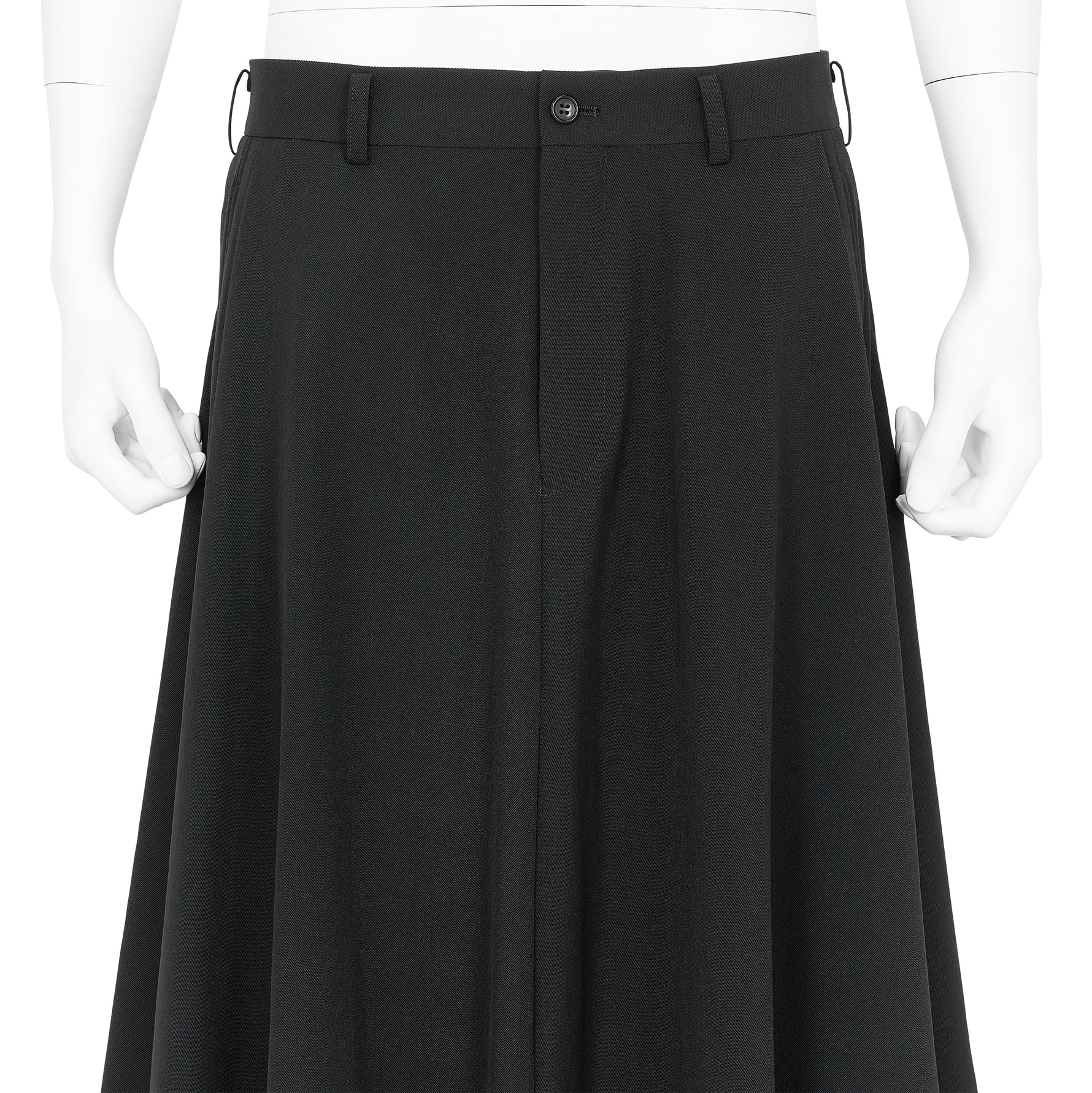 FAKE LAYER WOOL PANTS BLACK