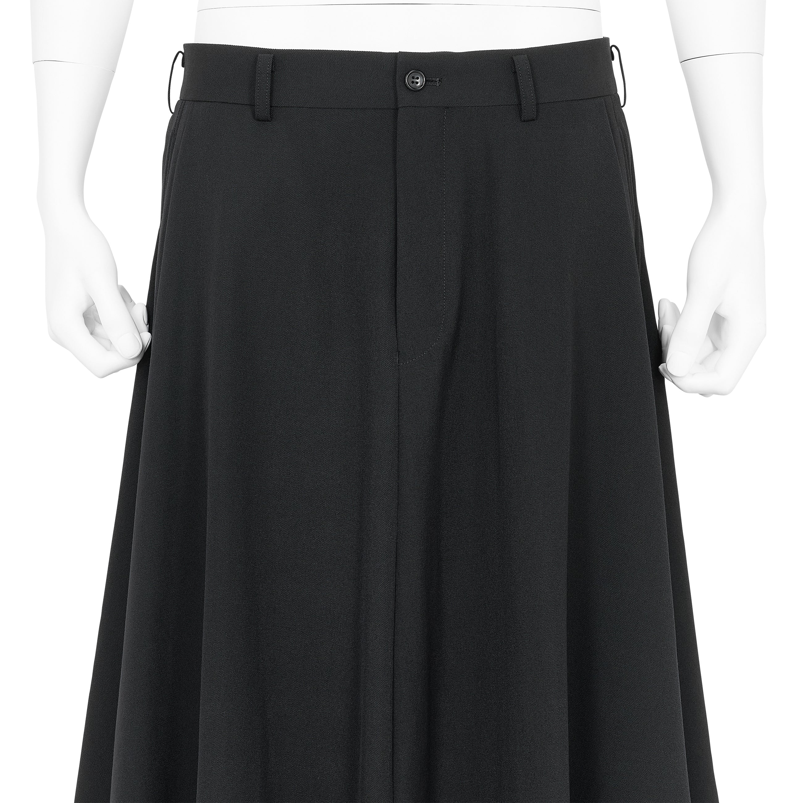 FAKE LAYER WOOL PANTS BLACK