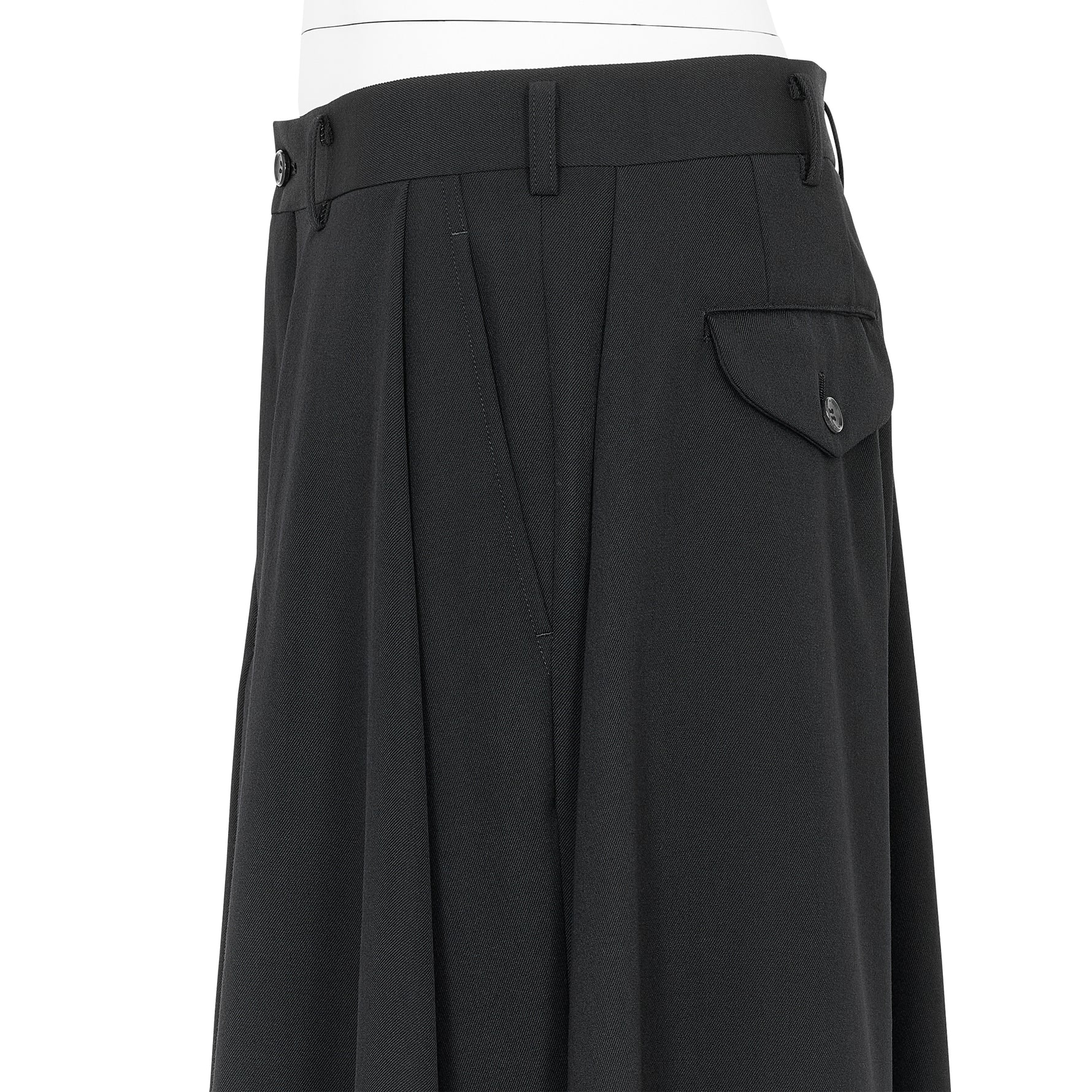 FAKE LAYER WOOL PANTS BLACK