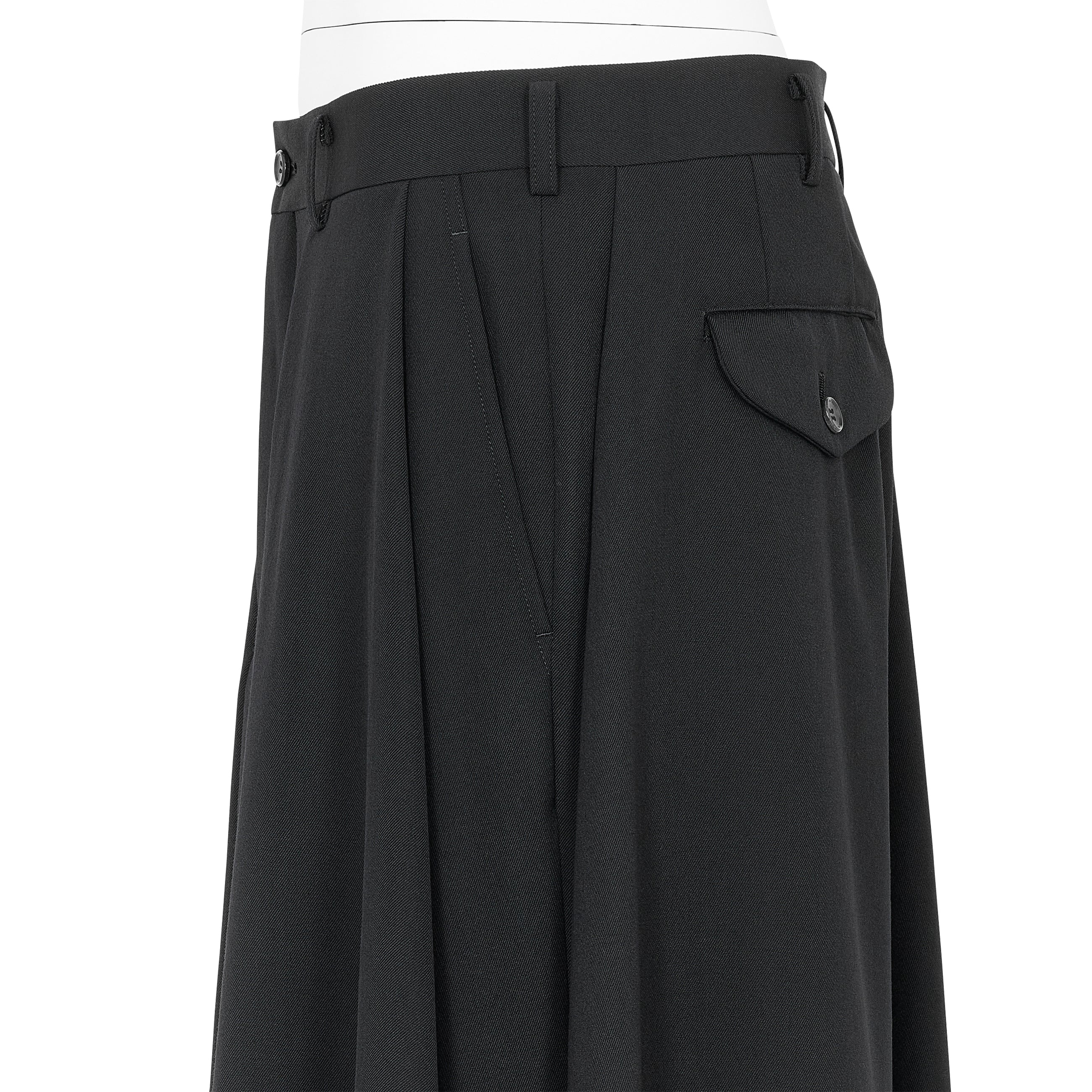 FAKE LAYER WOOL PANTS BLACK