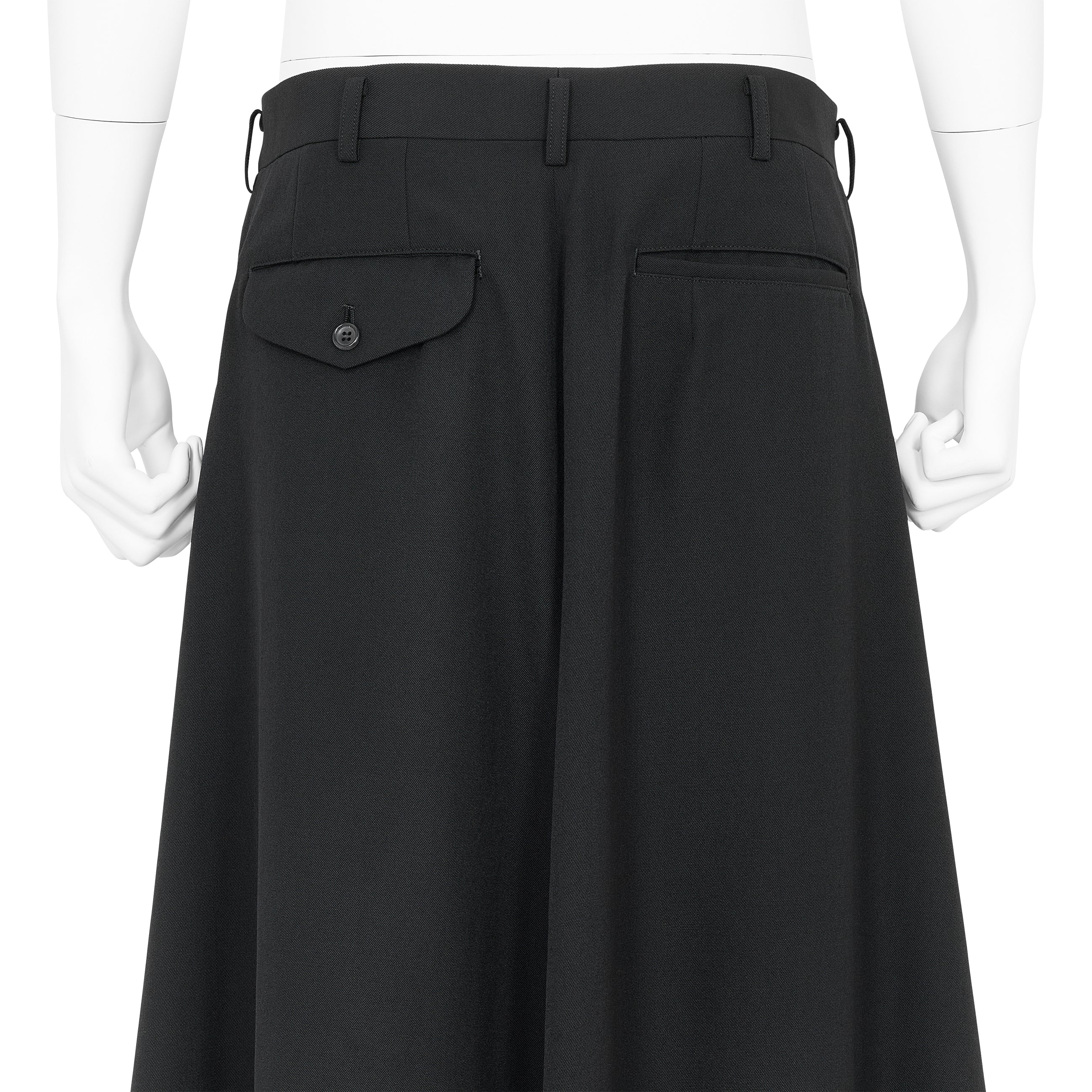 FAKE LAYER WOOL PANTS BLACK