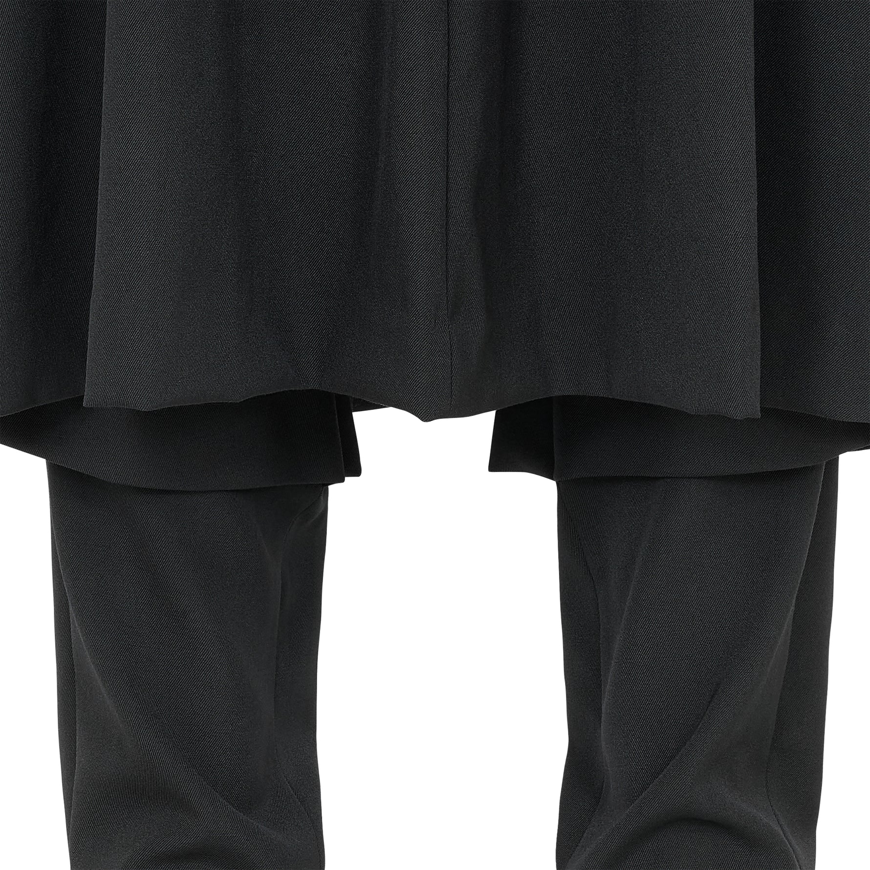 FAKE LAYER WOOL PANTS BLACK